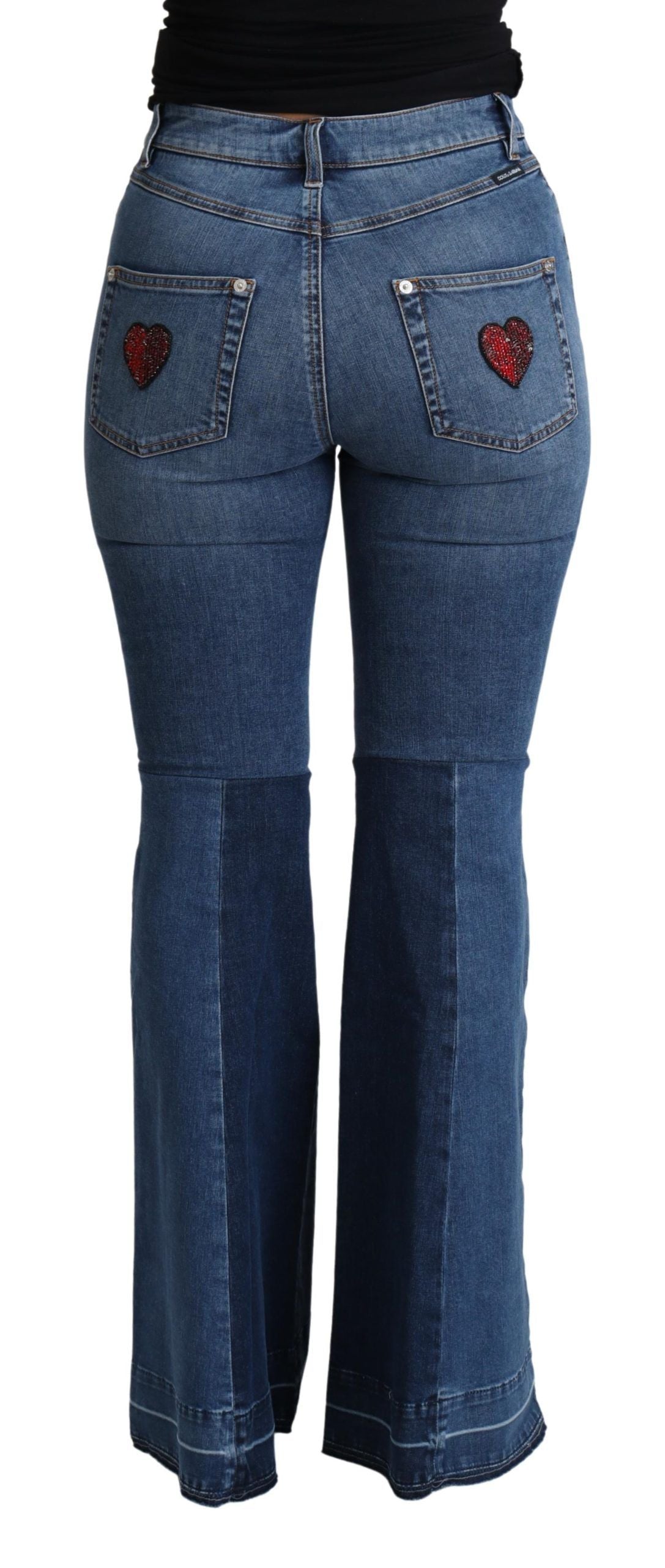 Elegante Bootcut-Jeans von Dolce &amp; Gabbana mit Amore-Patch
