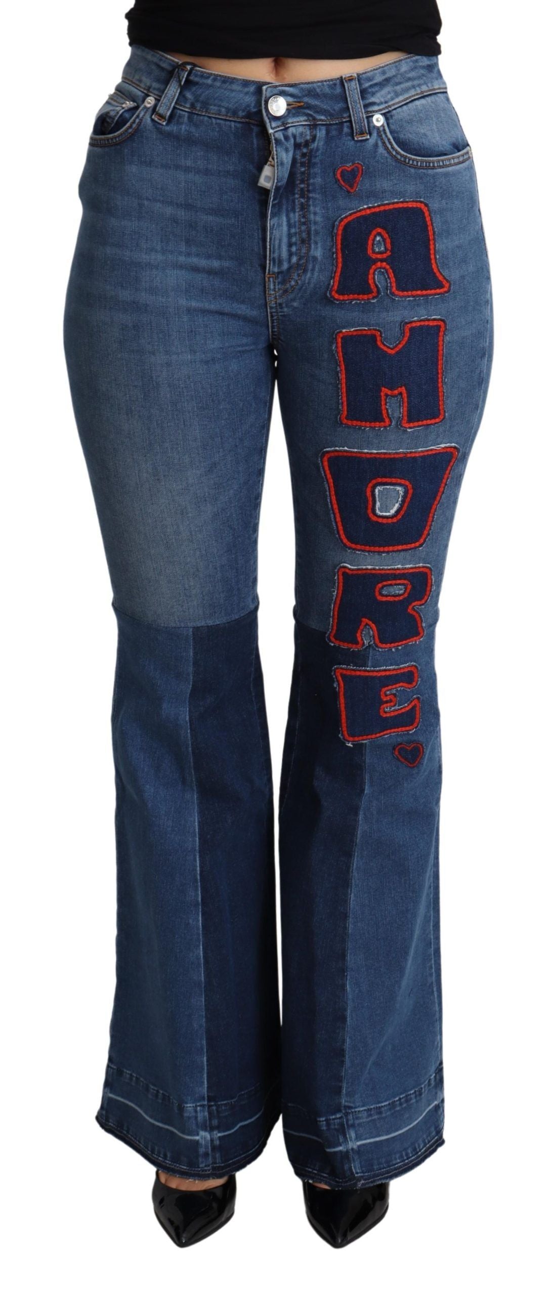 Elegante Bootcut-Jeans von Dolce &amp; Gabbana mit Amore-Patch
