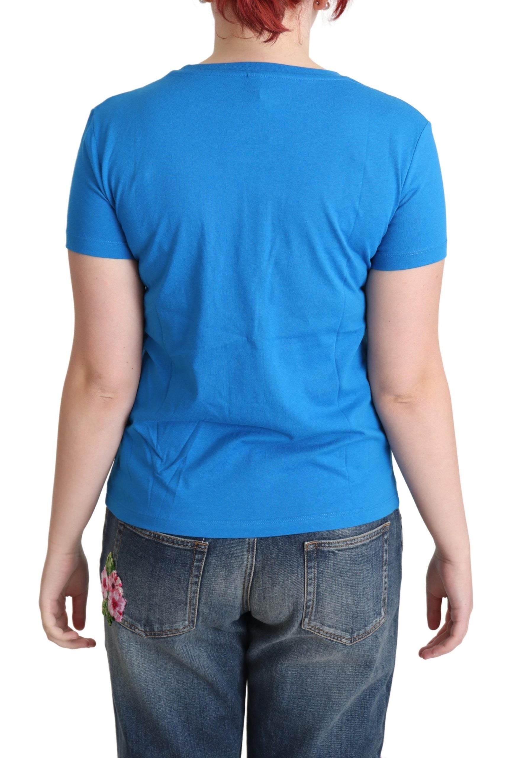 Tricou Moschino Chic Alphabet din bumbac albastru