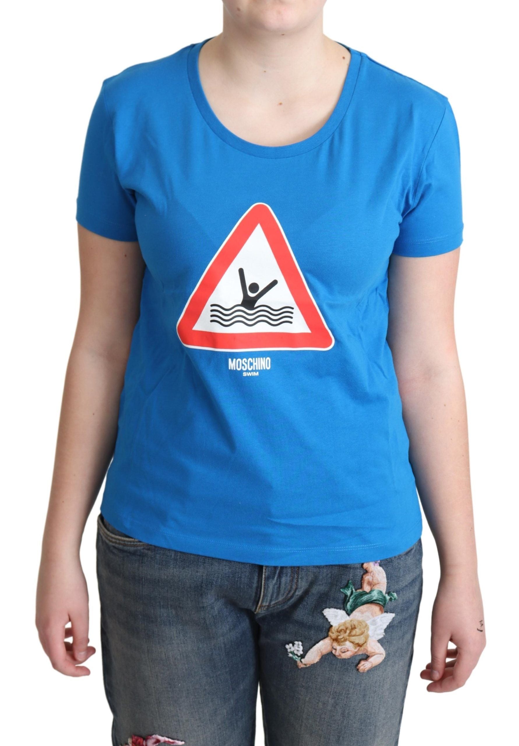 Tricou Moschino Chic Triangle Graphic din bumbac