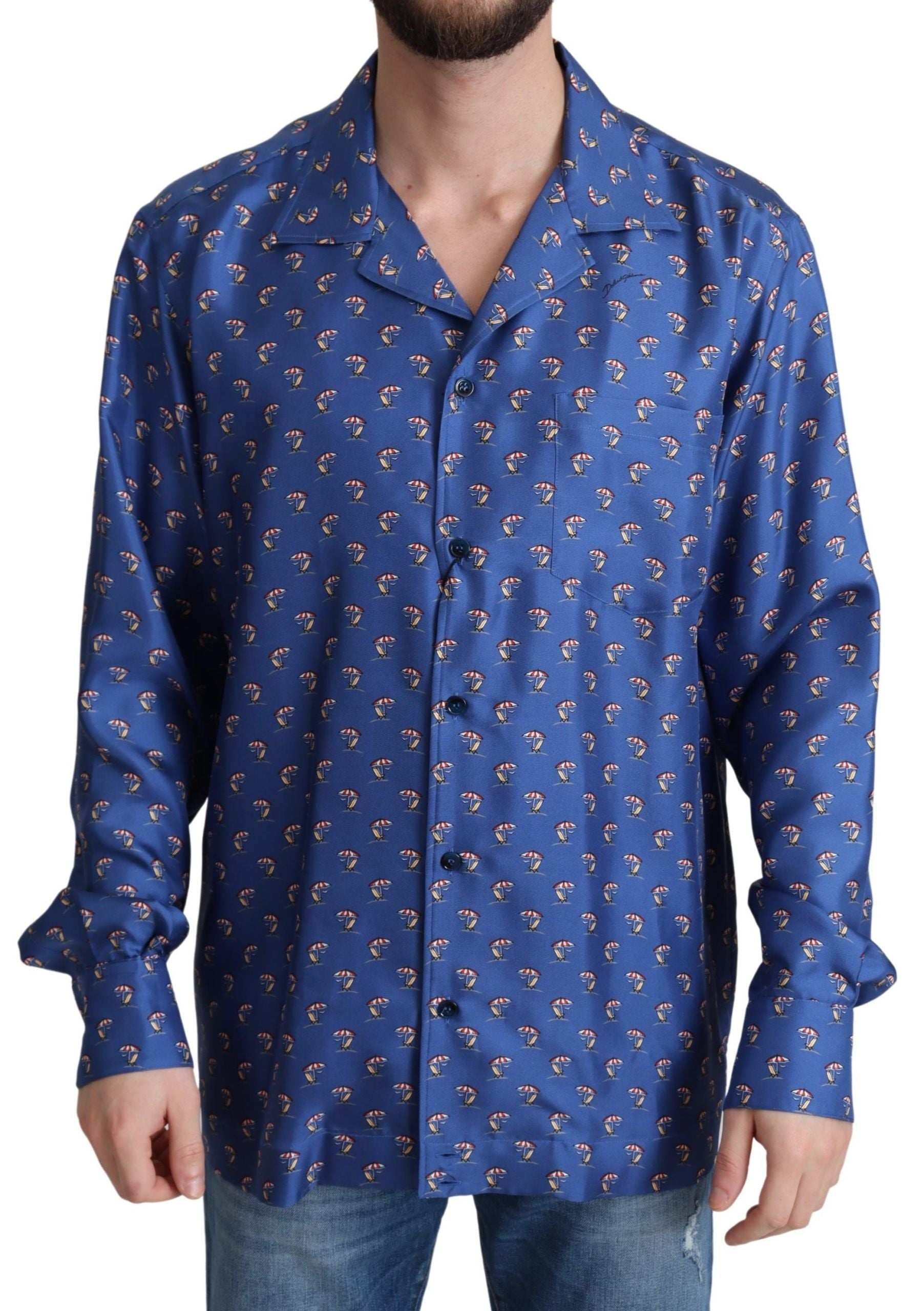 Dolce &amp; Gabbana Freizeithemd aus Seide mit Strandkorb-Print