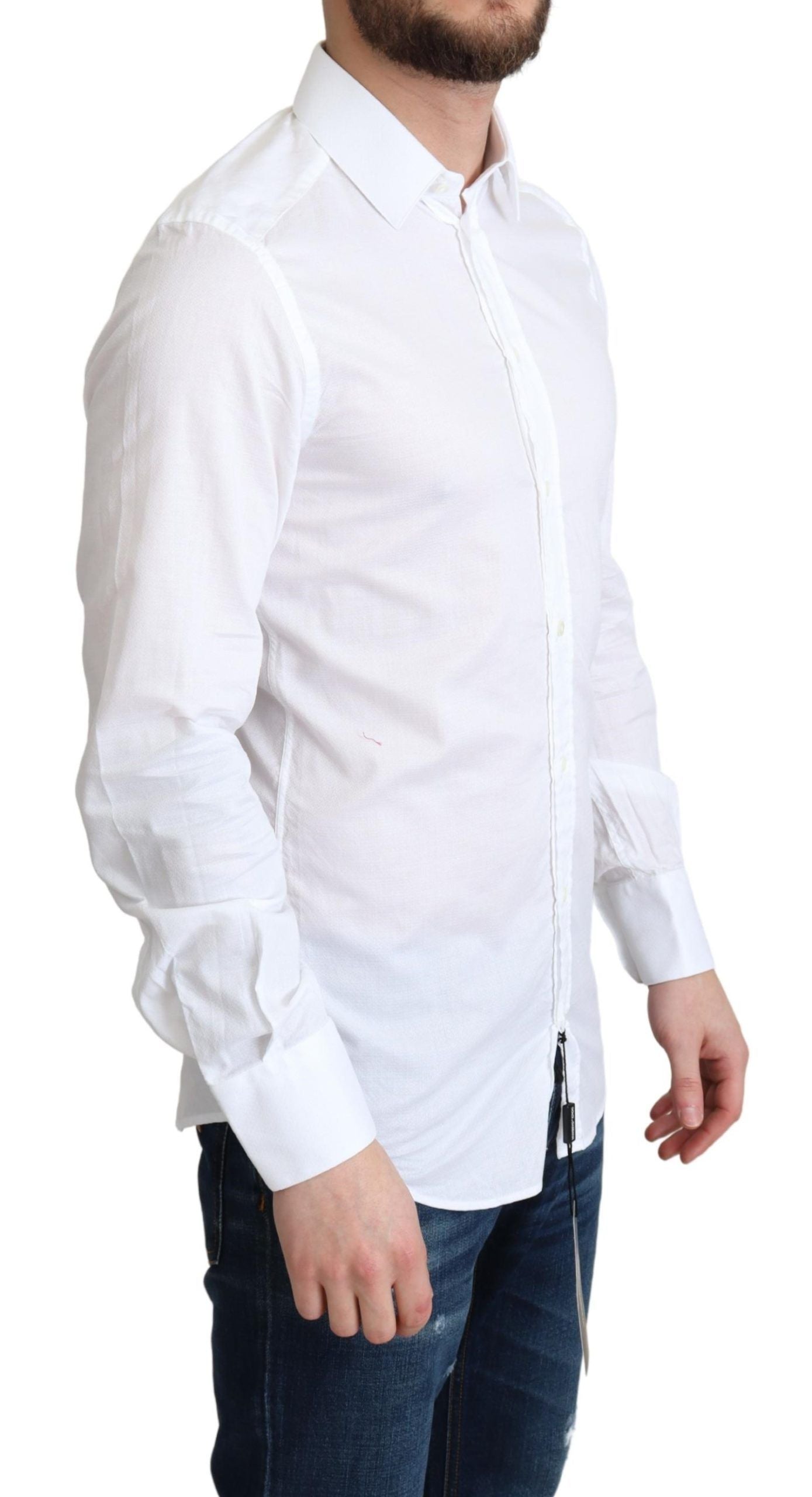 Dolce &amp; Gabbana Elegantes weißes Baumwollhemd Slim Fit