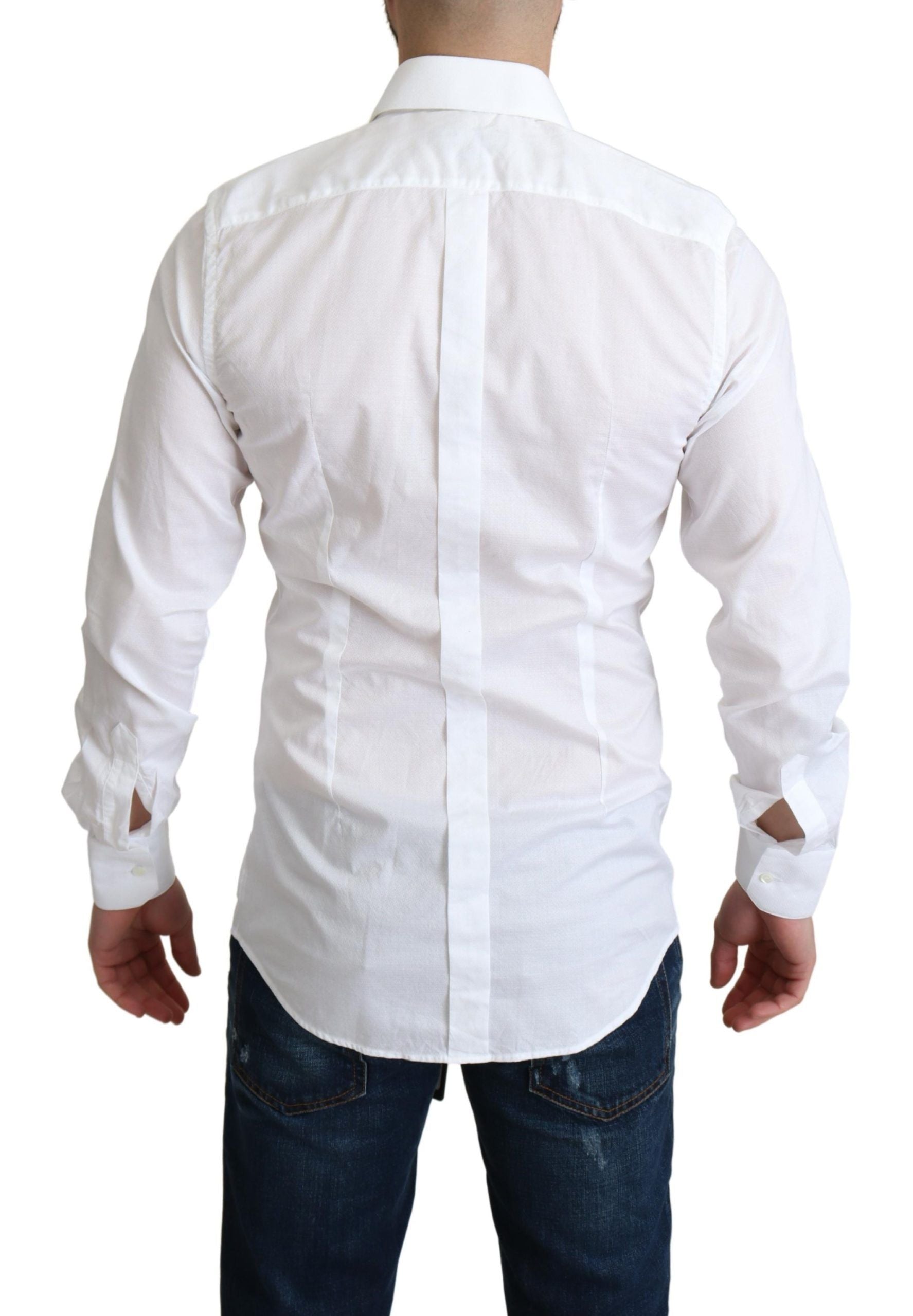 Dolce &amp; Gabbana Elegantes weißes Baumwollhemd Slim Fit