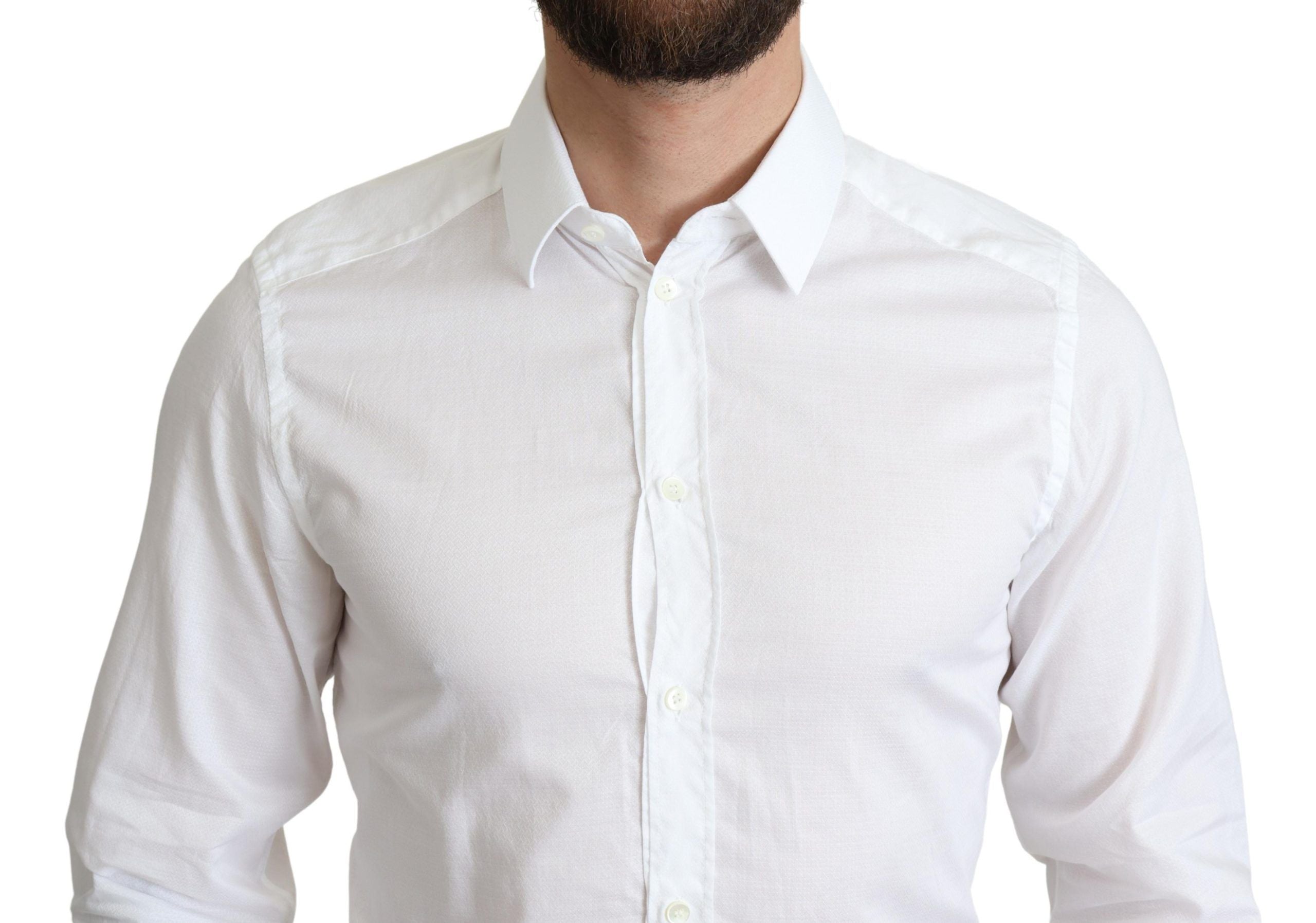 Dolce &amp; Gabbana Elegantes weißes Baumwollhemd Slim Fit