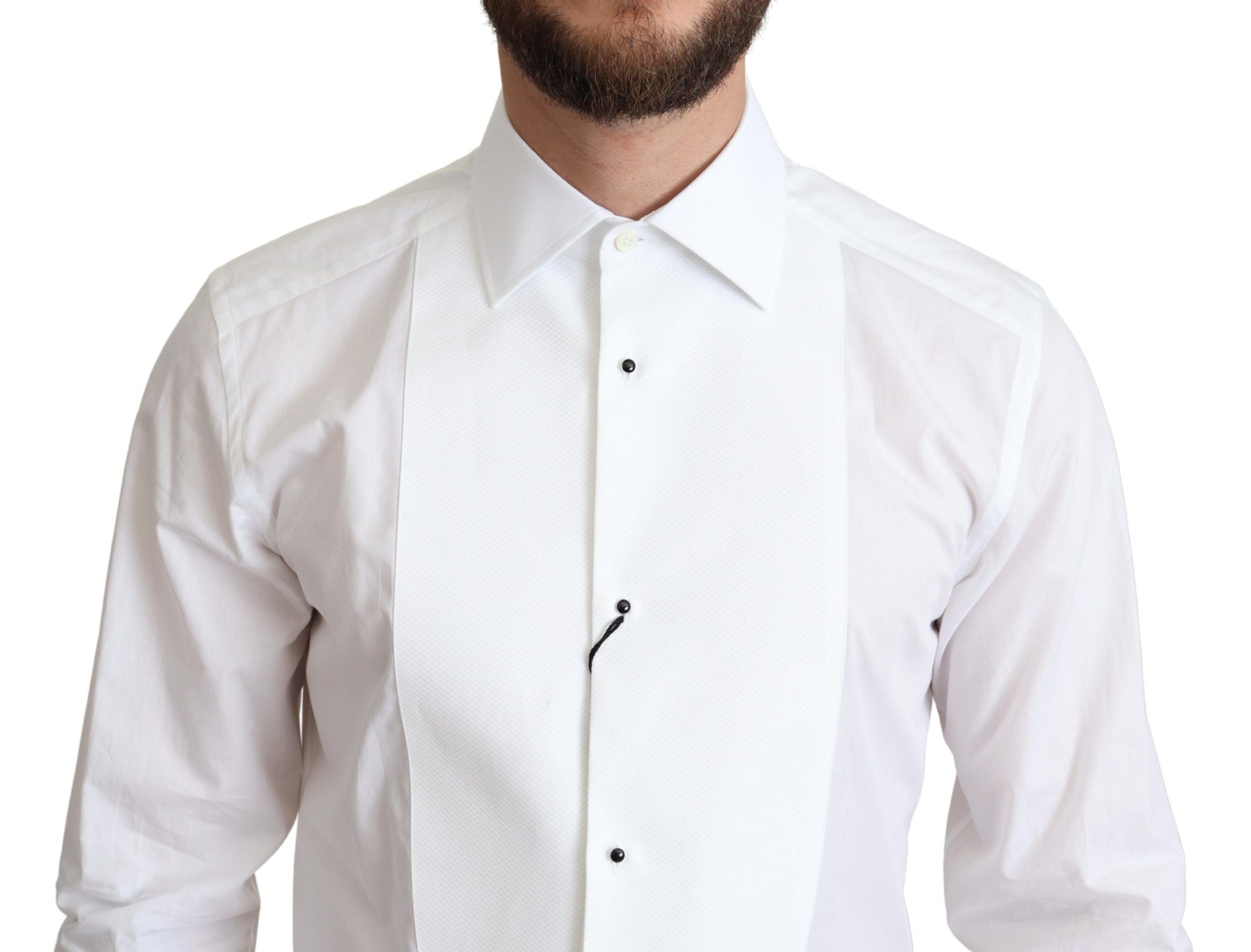 Dolce &amp; Gabbana Elegantes weißes Baumwoll-Latzhemd