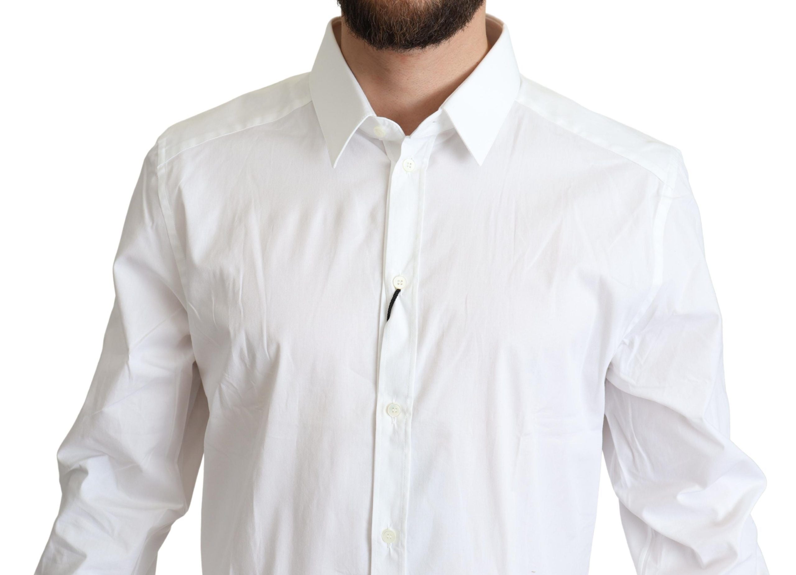 Dolce &amp; Gabbana Elegantes weißes Baumwoll-Stretch-Hemd
