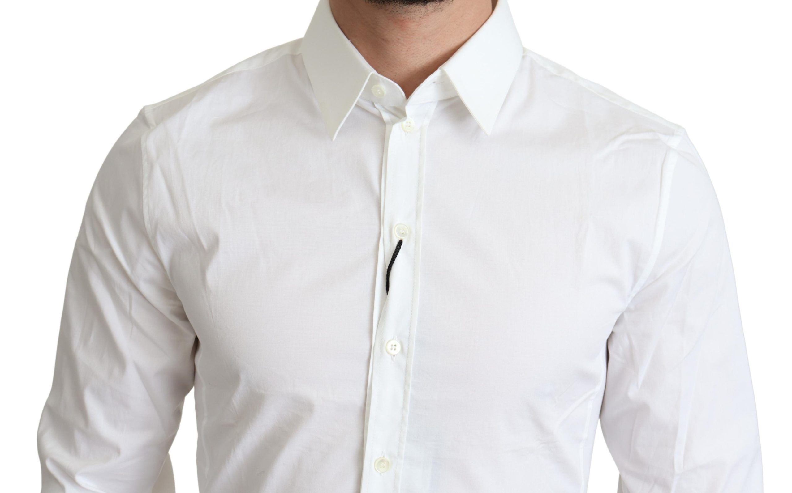 Dolce &amp; Gabbana Elegantes weißes Baumwoll-Stretch-Hemd