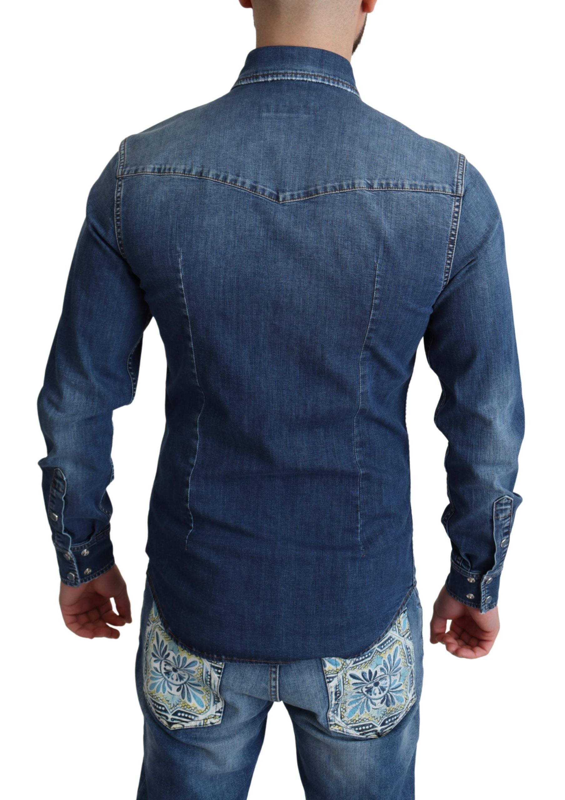 Dolce &amp; Gabbana Elegantes, langärmliges Freizeithemd aus Denim