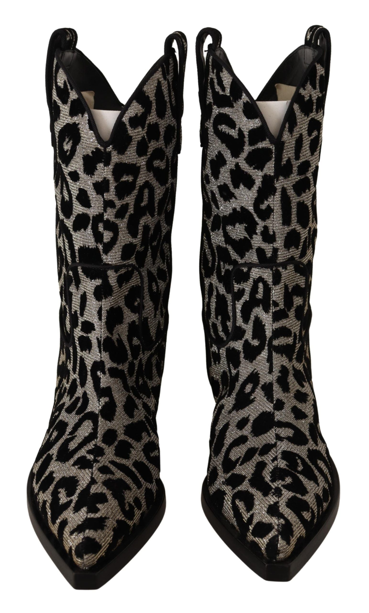 Cizme Dolce &amp; Gabbana elegante cu imprimeu leopard până la jumătatea gambei