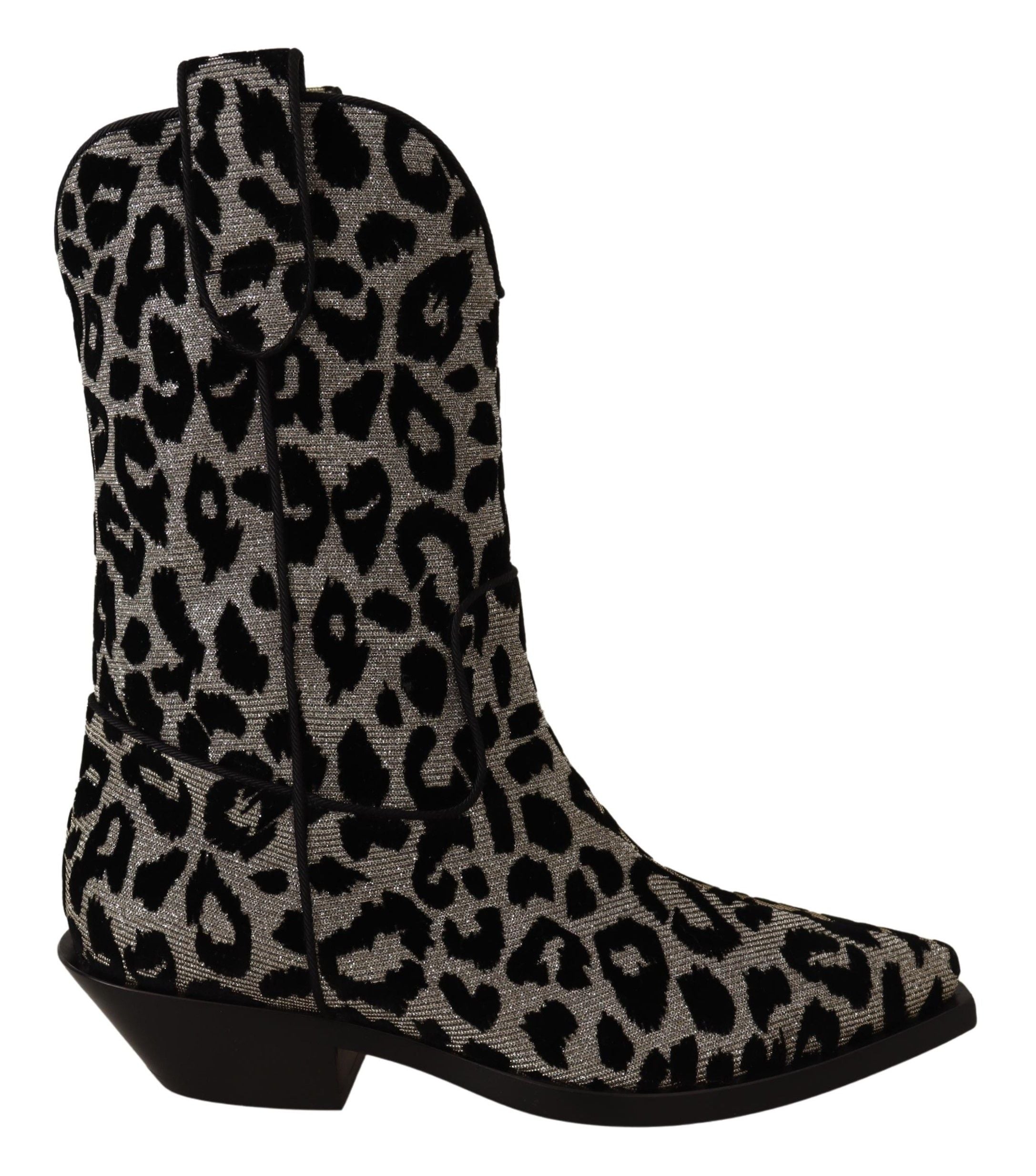 Cizme Dolce &amp; Gabbana elegante cu imprimeu leopard până la jumătatea gambei