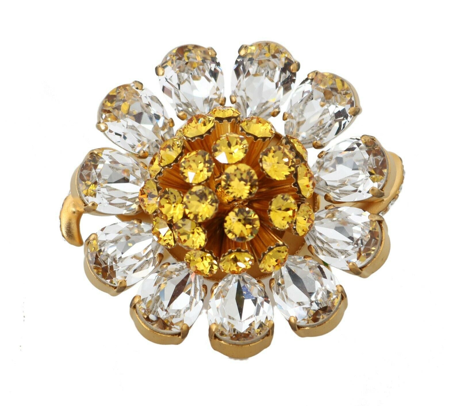 Inel Dolce &amp; Gabbana cu flori de cristal, mărimea 7,5 US