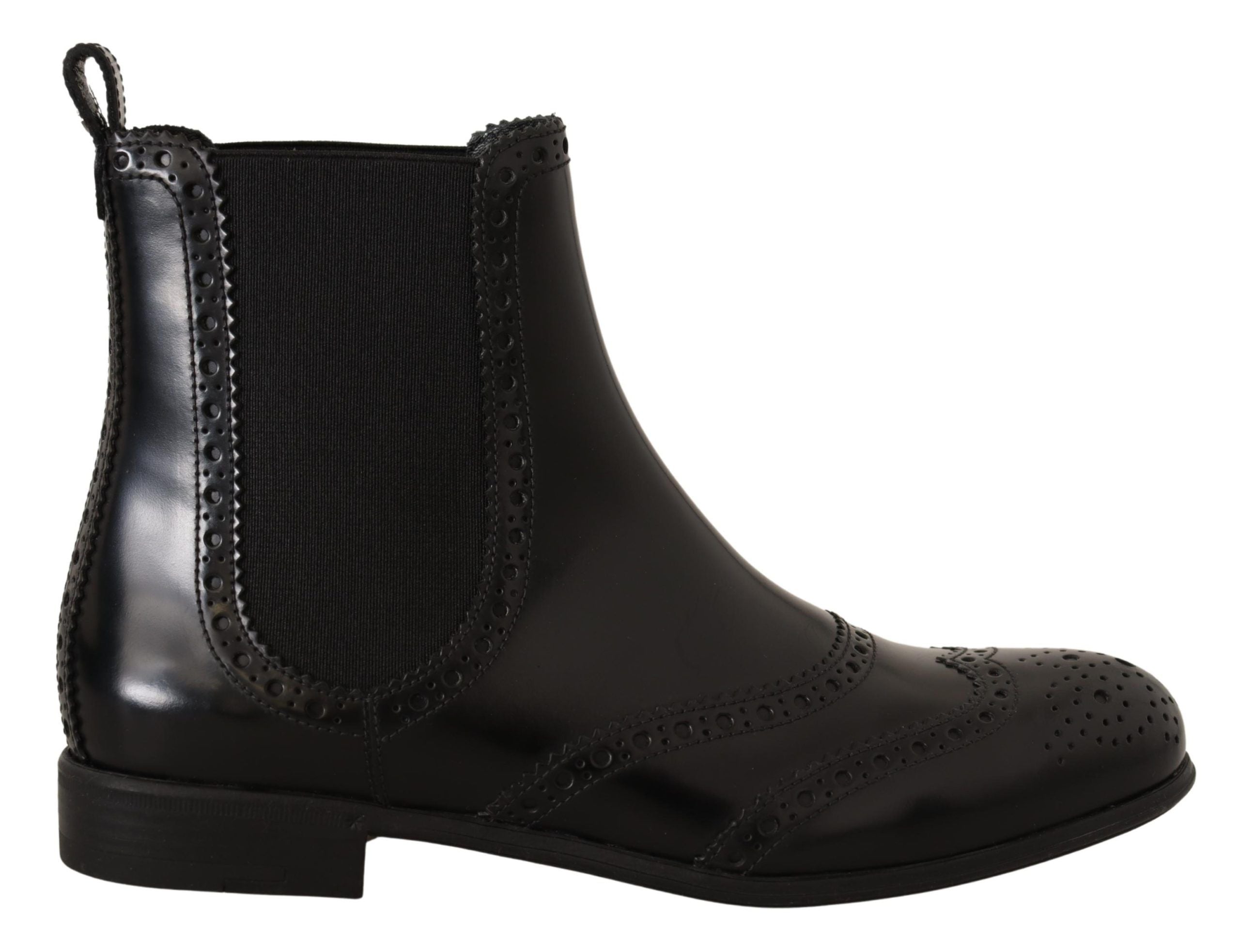 Dolce &amp; Gabbana – Elegante schwarze Oxford-Stiefel mit Flügelkappe