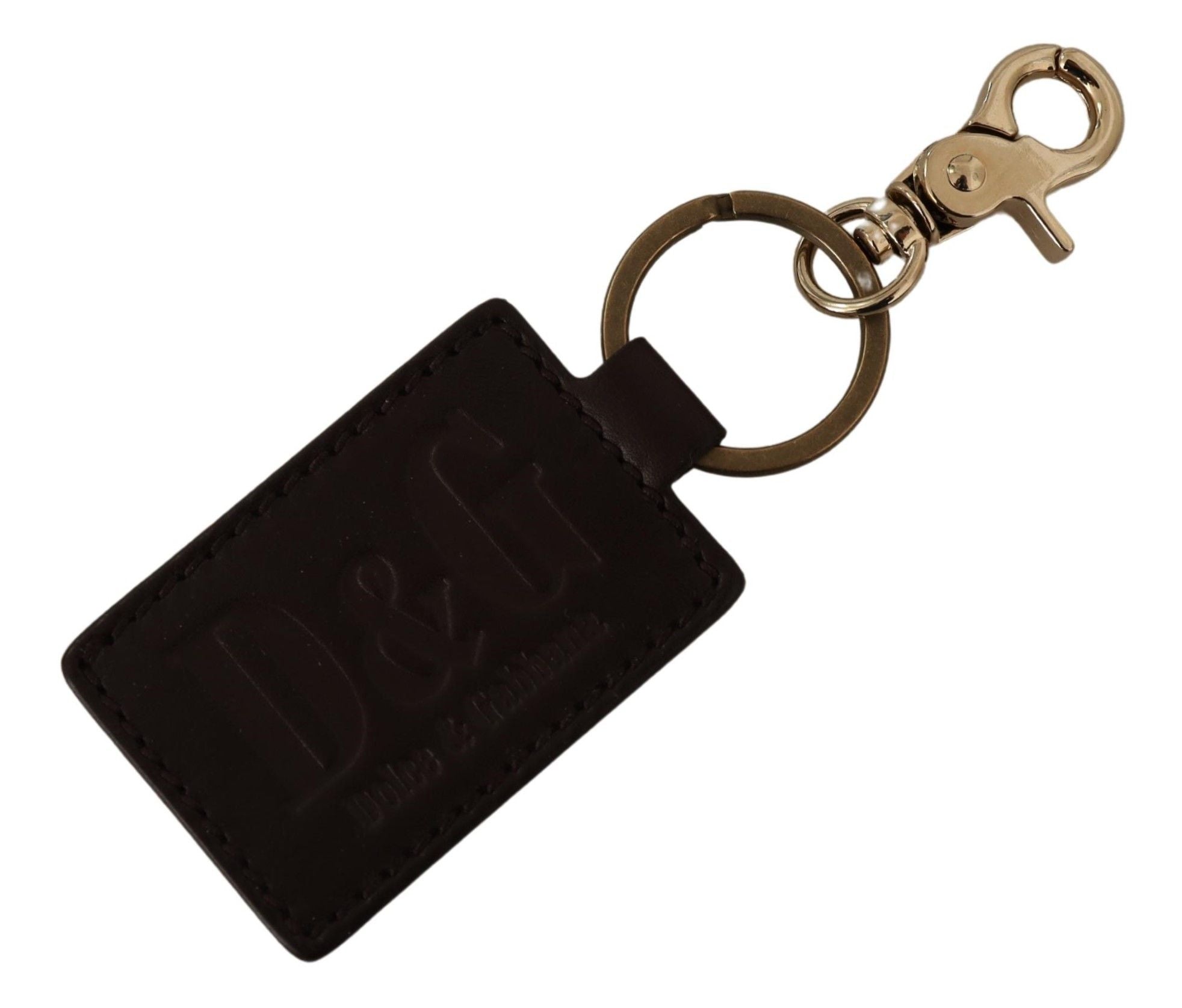 Breloc elegant unisex din piele cu detalii aurii Dolce &amp; Gabbana