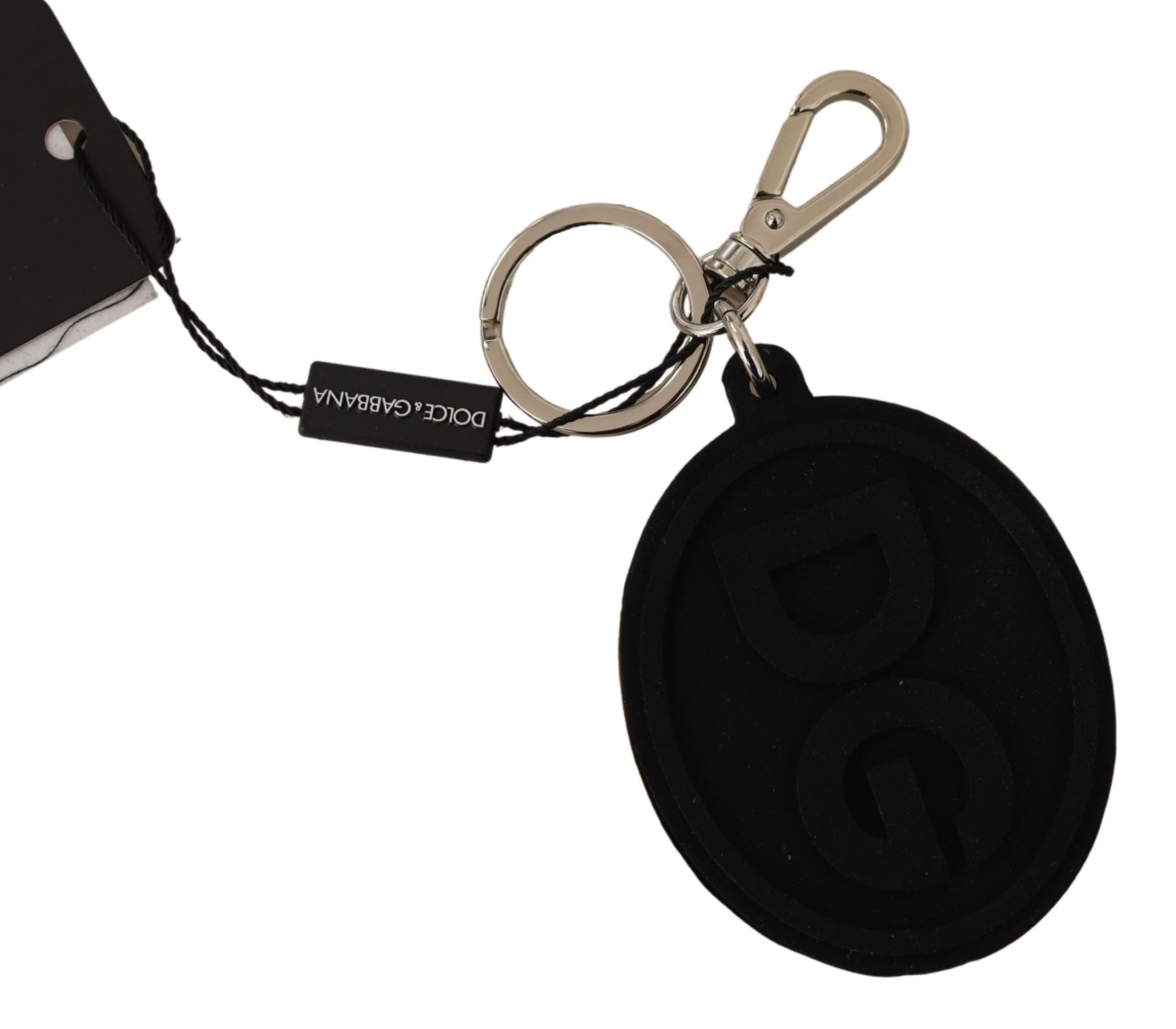Breloc Dolce &amp; Gabbana Chic Black Cauciuc și Alamă cu Logo