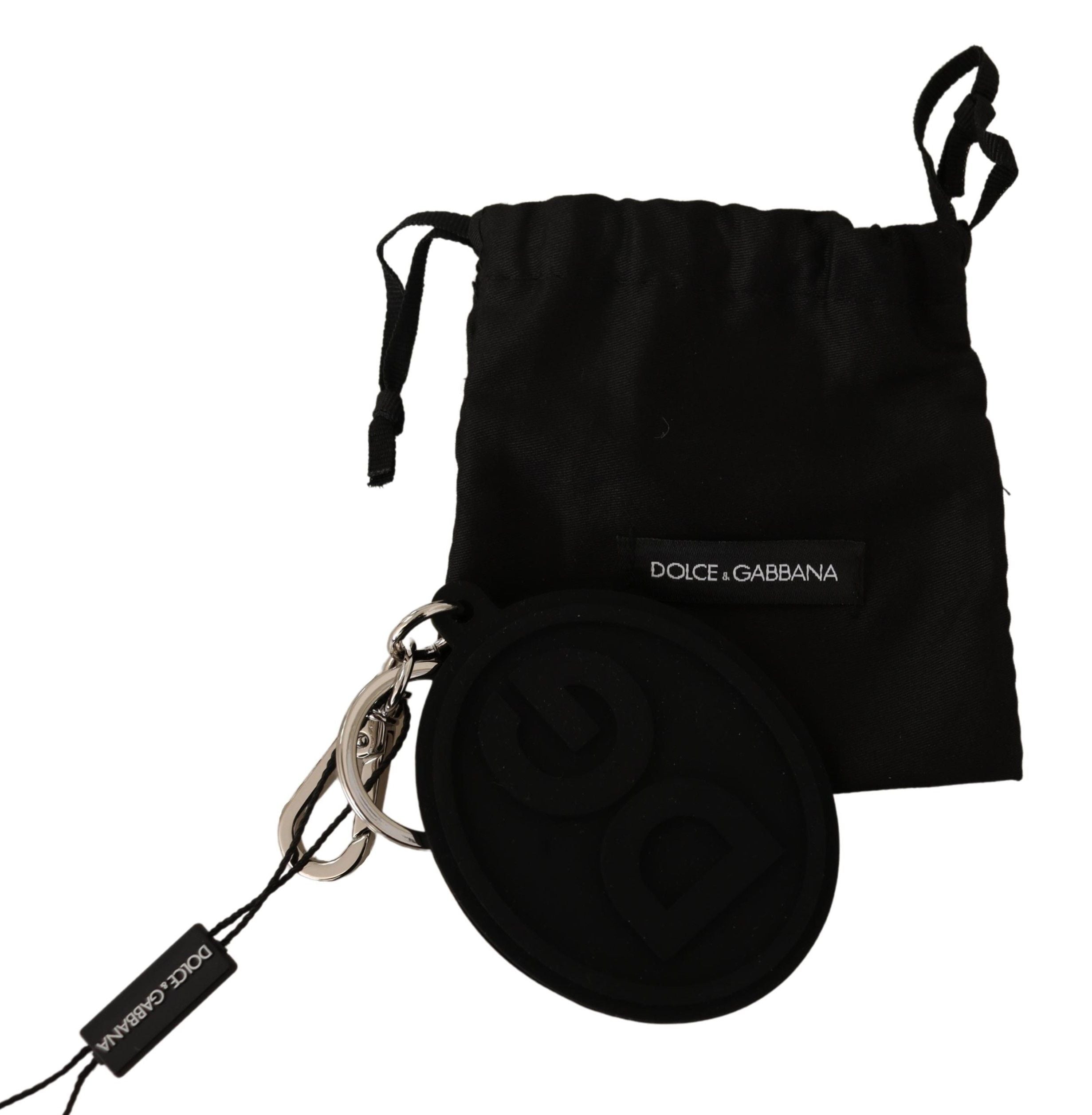 Breloc Dolce &amp; Gabbana Chic Black Cauciuc și Alamă cu Logo