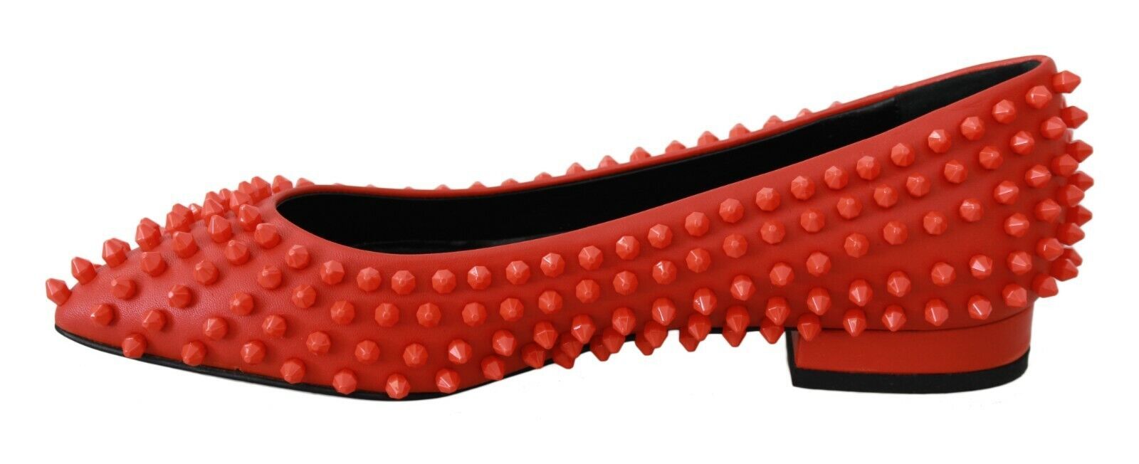 Philipp Plein – Spitze Leder-Ballerinas in leuchtendem Orange