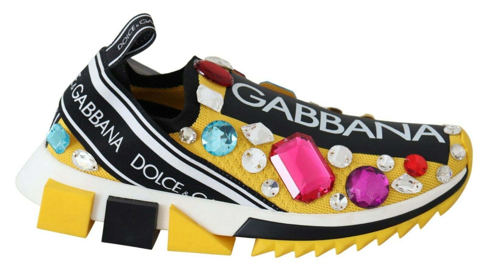 Dolce &amp; Gabbana – Verzierte gelbe Sorrento-Sneaker