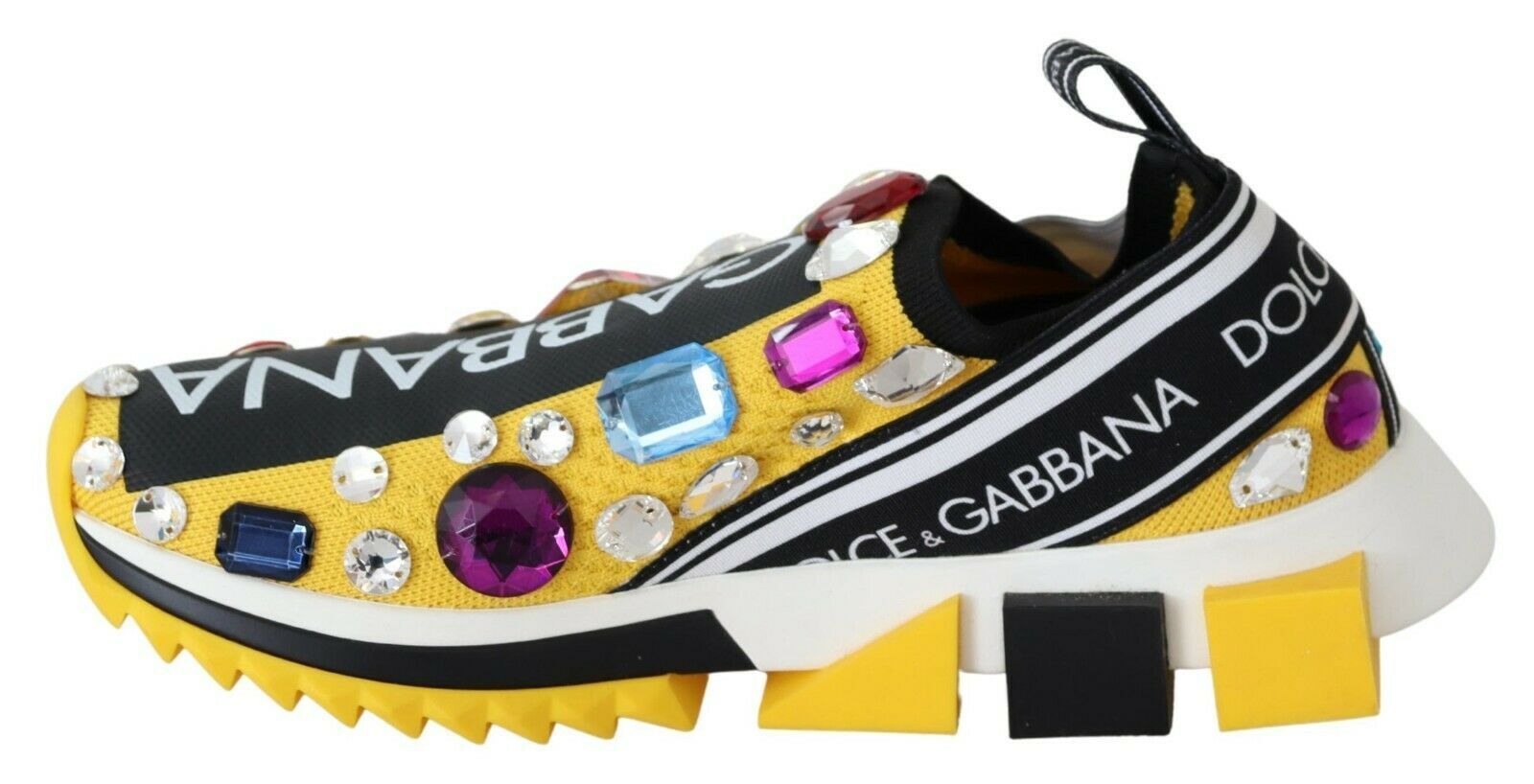 Dolce &amp; Gabbana – Verzierte gelbe Sorrento-Sneaker