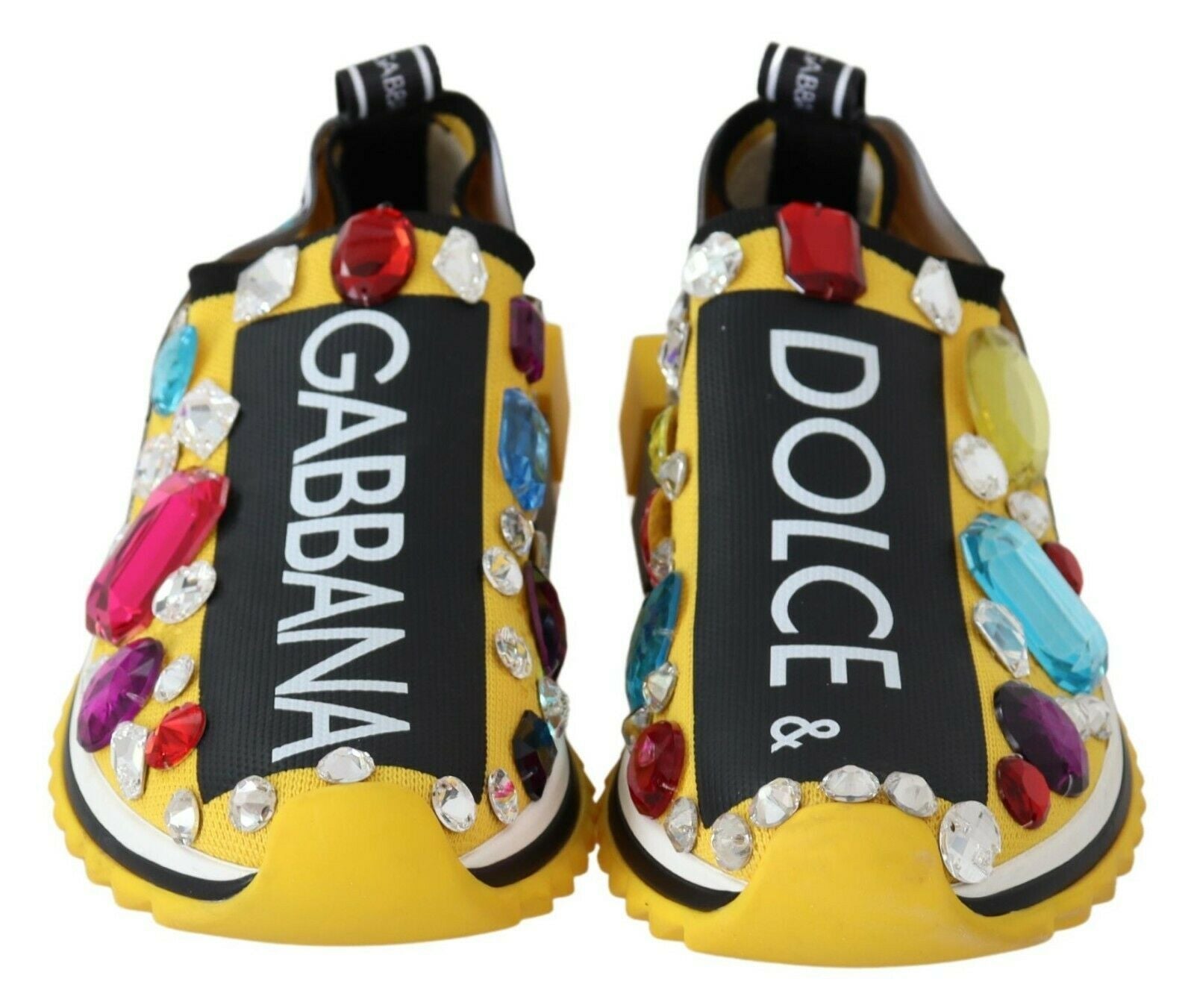 Dolce &amp; Gabbana – Verzierte gelbe Sorrento-Sneaker