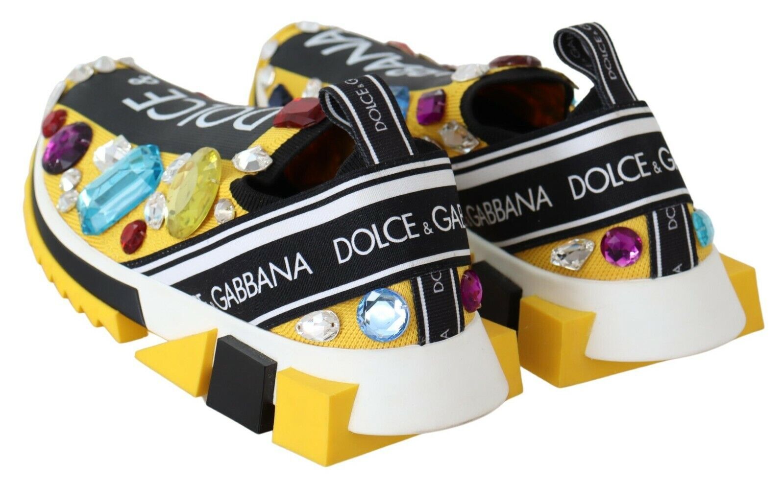 Dolce &amp; Gabbana – Verzierte gelbe Sorrento-Sneaker