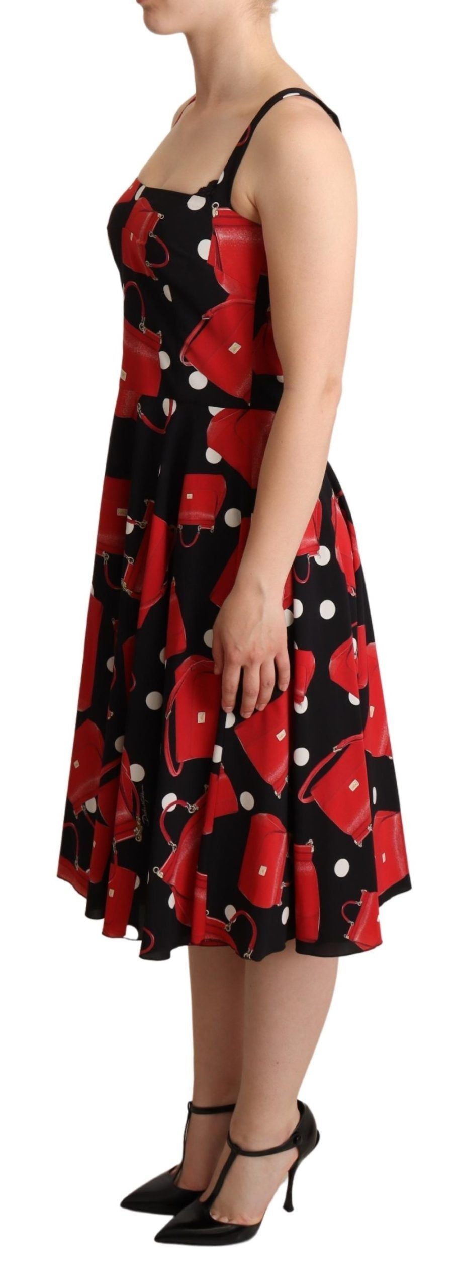 Rochie midi fără mâneci cu imprimeu siciliană Dolce &amp; Gabbana