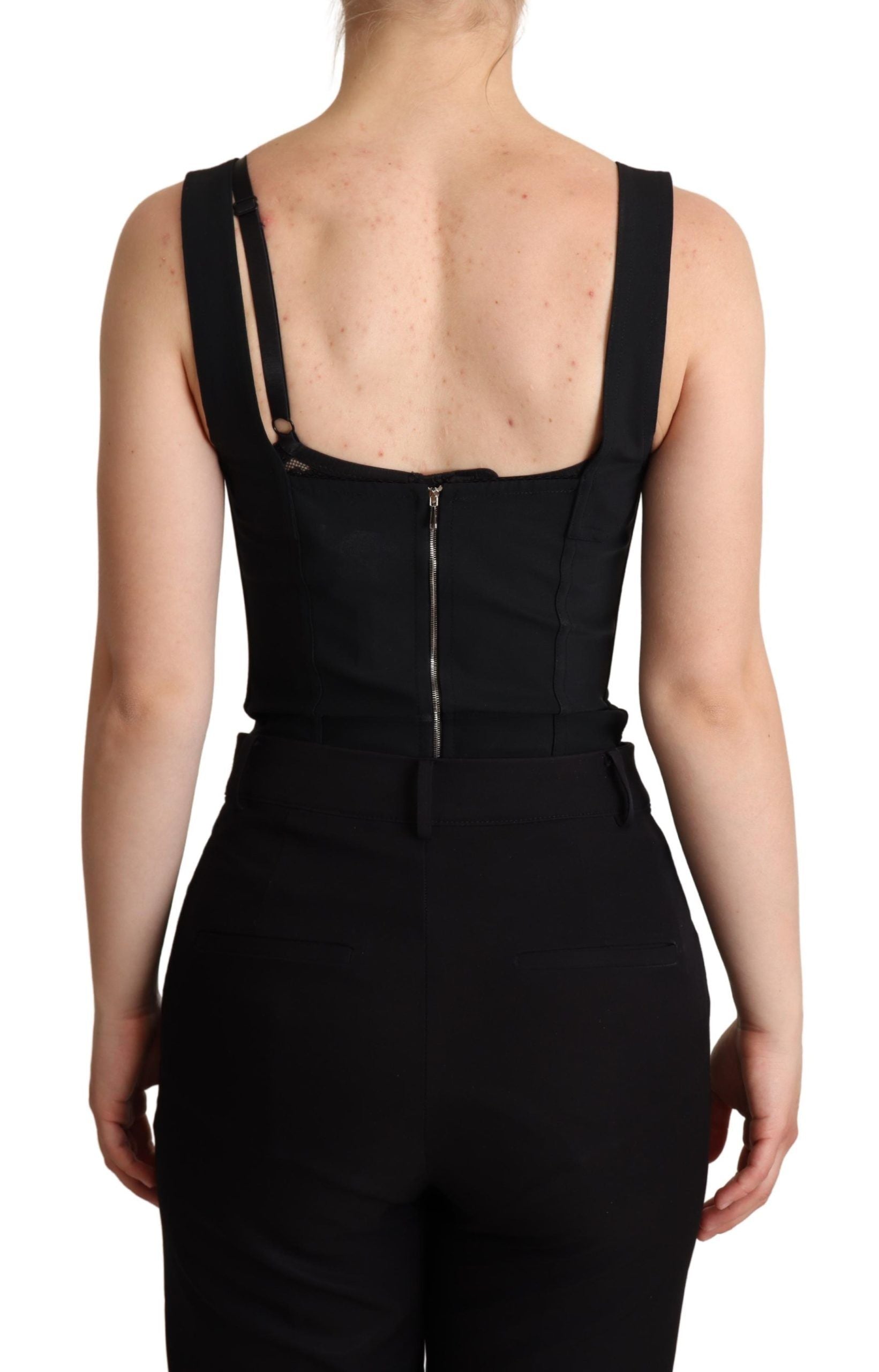 Dolce &amp; Gabbana - Rochie elegantă cu corset din dantelă neagră