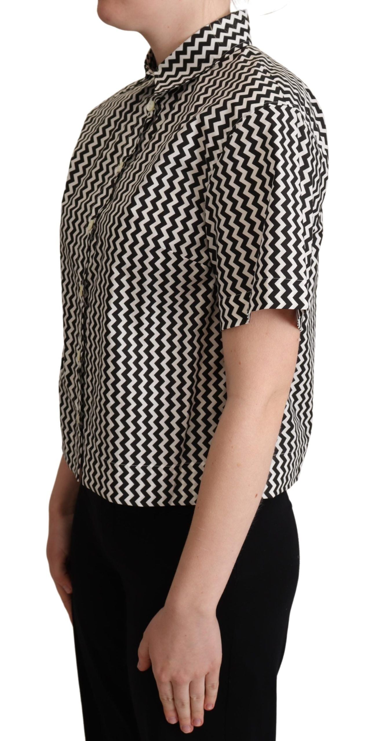 Dolce &amp; Gabbana Zigzag Elegance Poloshirt aus Baumwolle