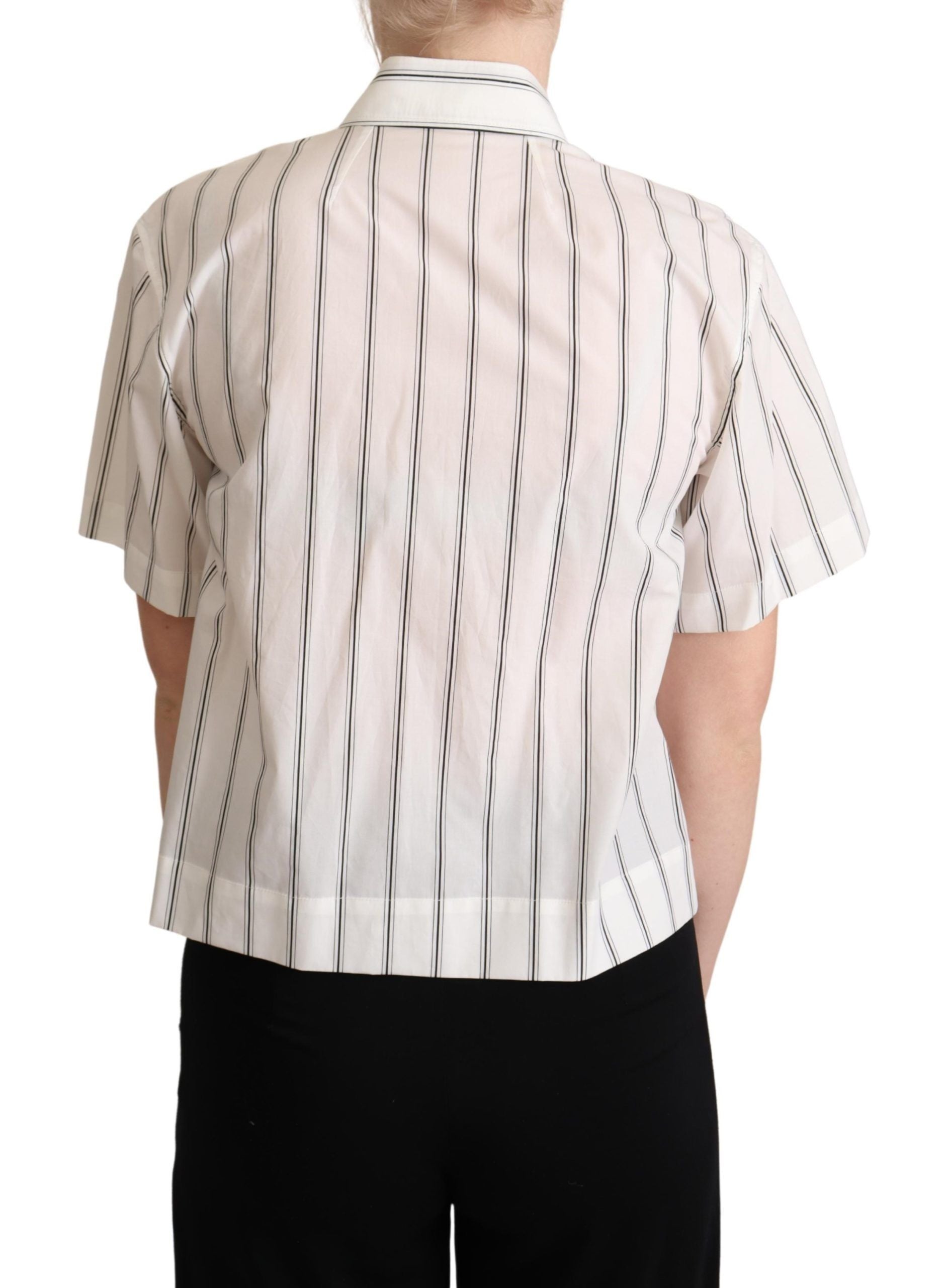 Dolce &amp; Gabbana Bluză polo elegantă cu dungi din bumbac