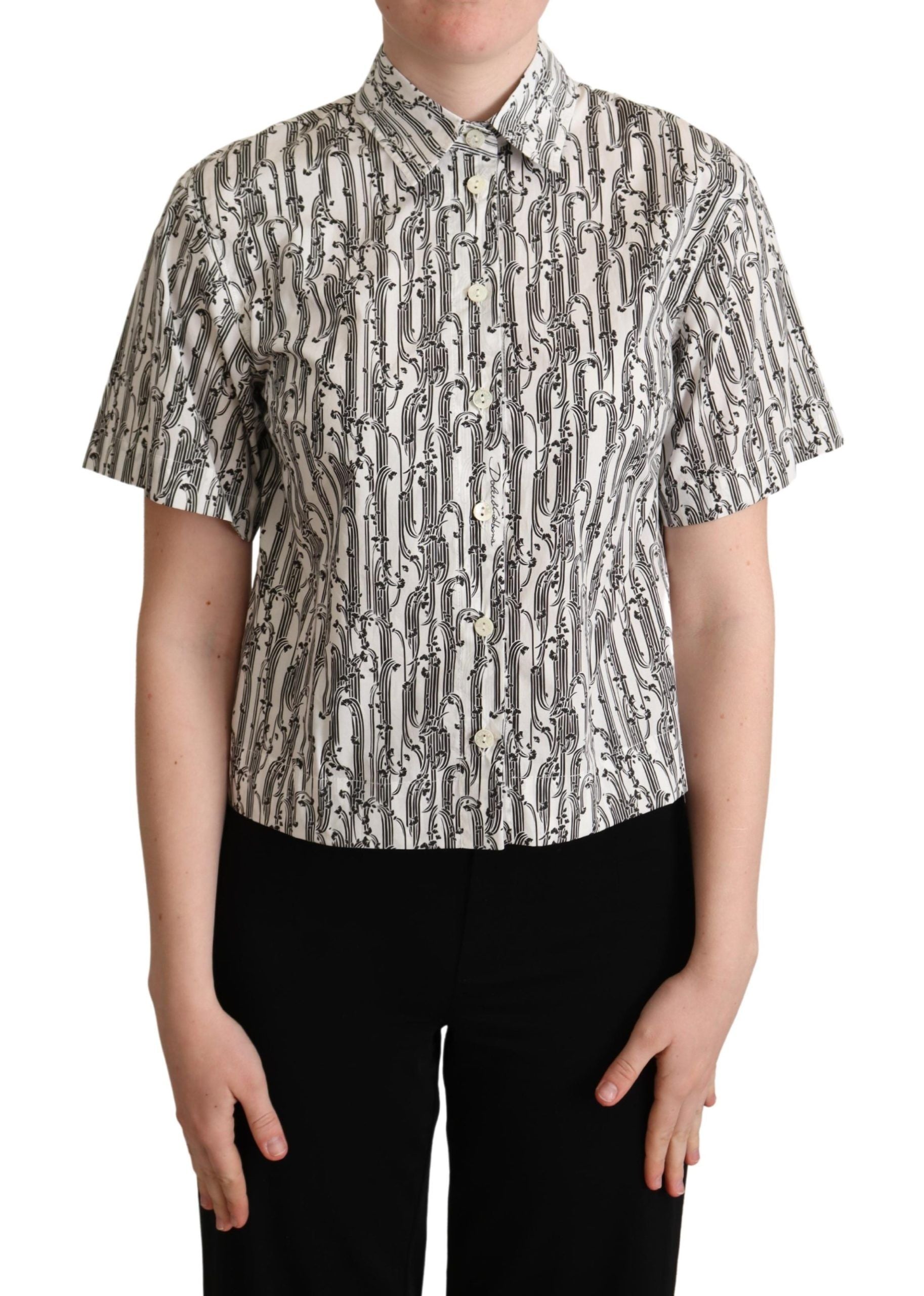 Dolce &amp; Gabbana Bluză polo elegantă cu imprimeu floral din bumbac