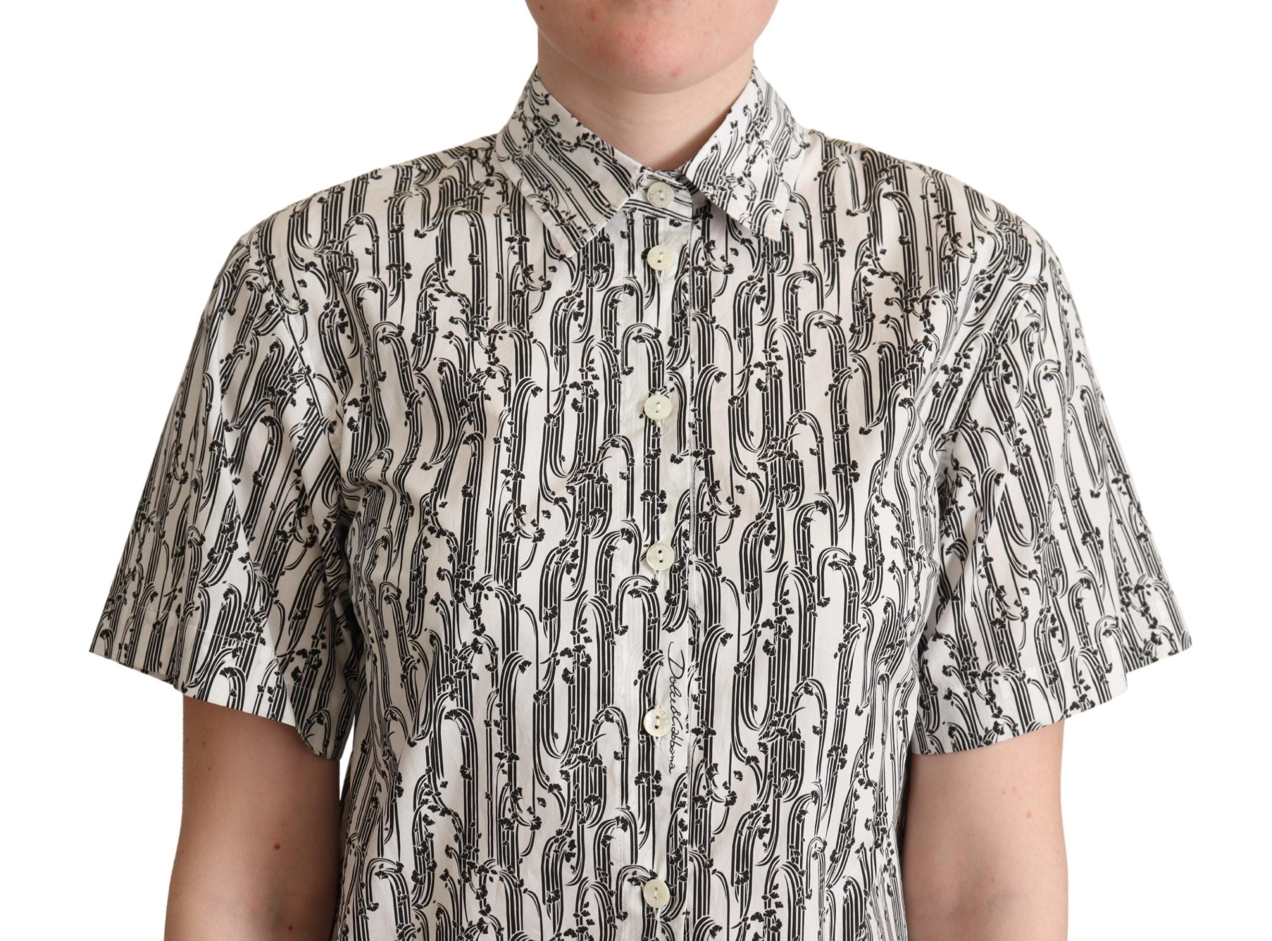 Dolce &amp; Gabbana Bluză polo elegantă cu imprimeu floral din bumbac