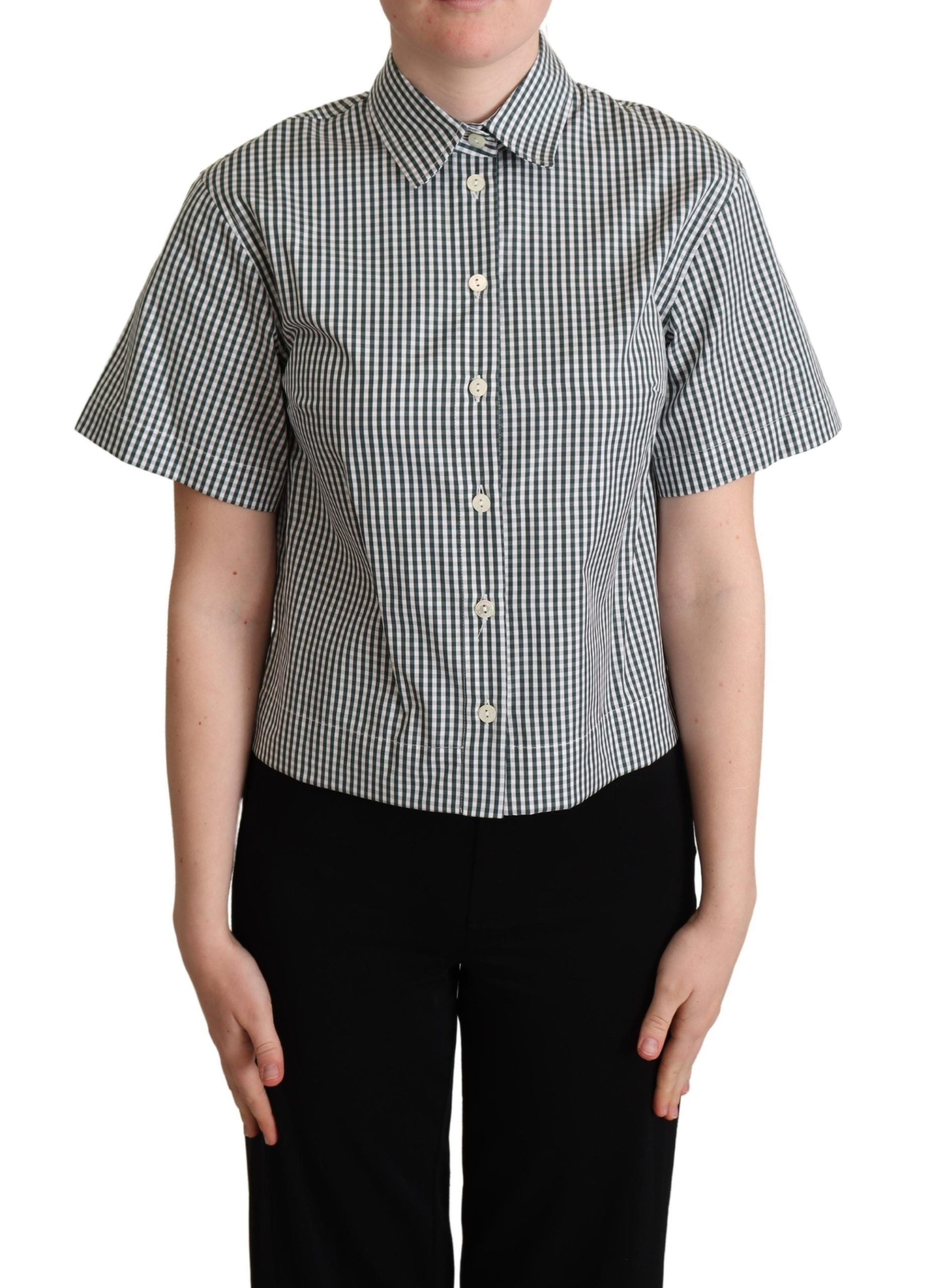Dolce &amp; Gabbana Bluză polo elegantă din bumbac cu carouri