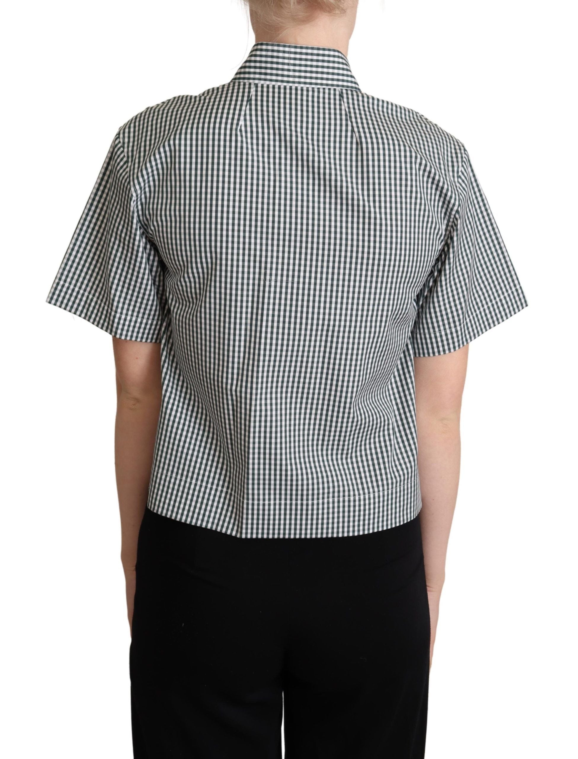 Dolce &amp; Gabbana Bluză polo elegantă din bumbac cu carouri