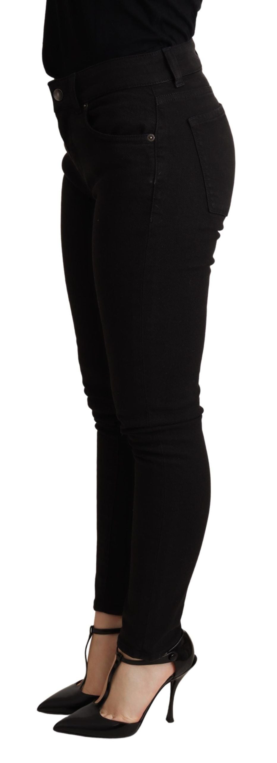 Dolce &amp; Gabbana Elegante Slim-Fit-Skinny-Jeans in Schwarz