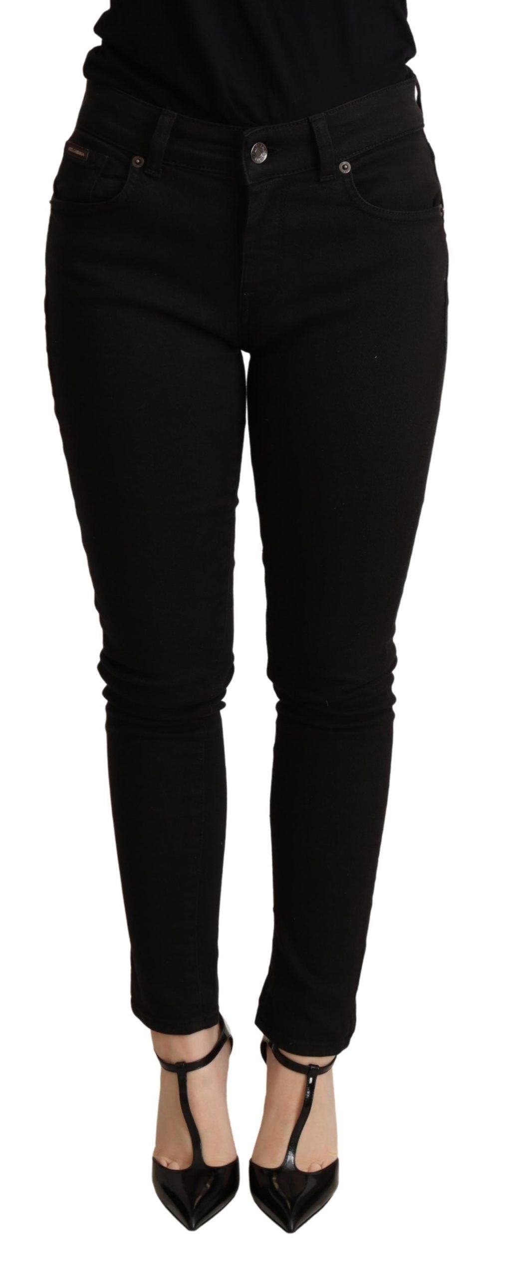 Dolce &amp; Gabbana Elegante Slim-Fit-Skinny-Jeans in Schwarz