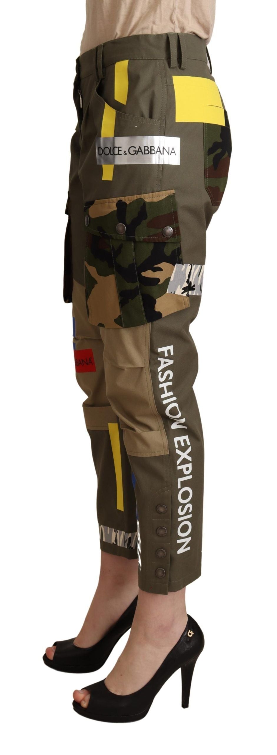 Dolce &amp; Gabbana Schicke Cargohose mit mehrfarbigen Flicken