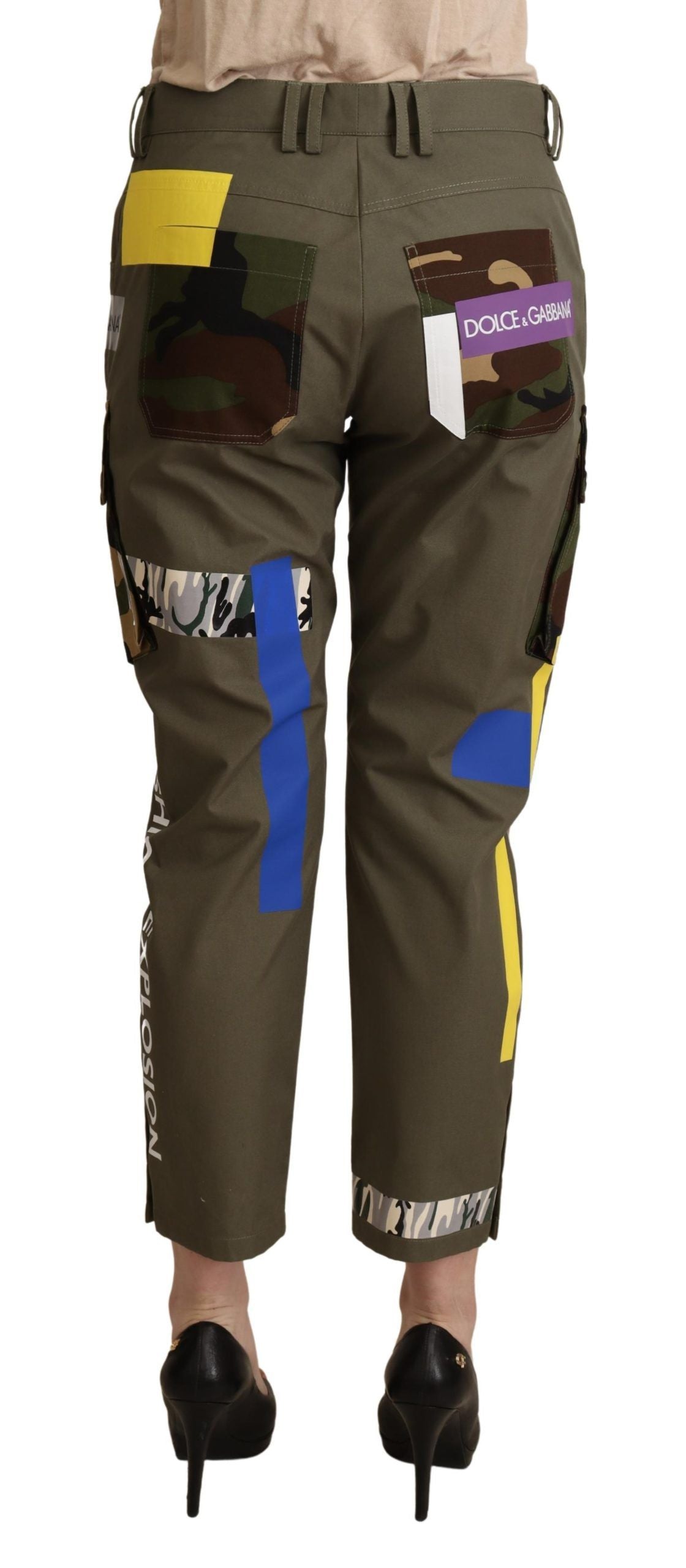 Dolce &amp; Gabbana Schicke Cargohose mit mehrfarbigen Flicken