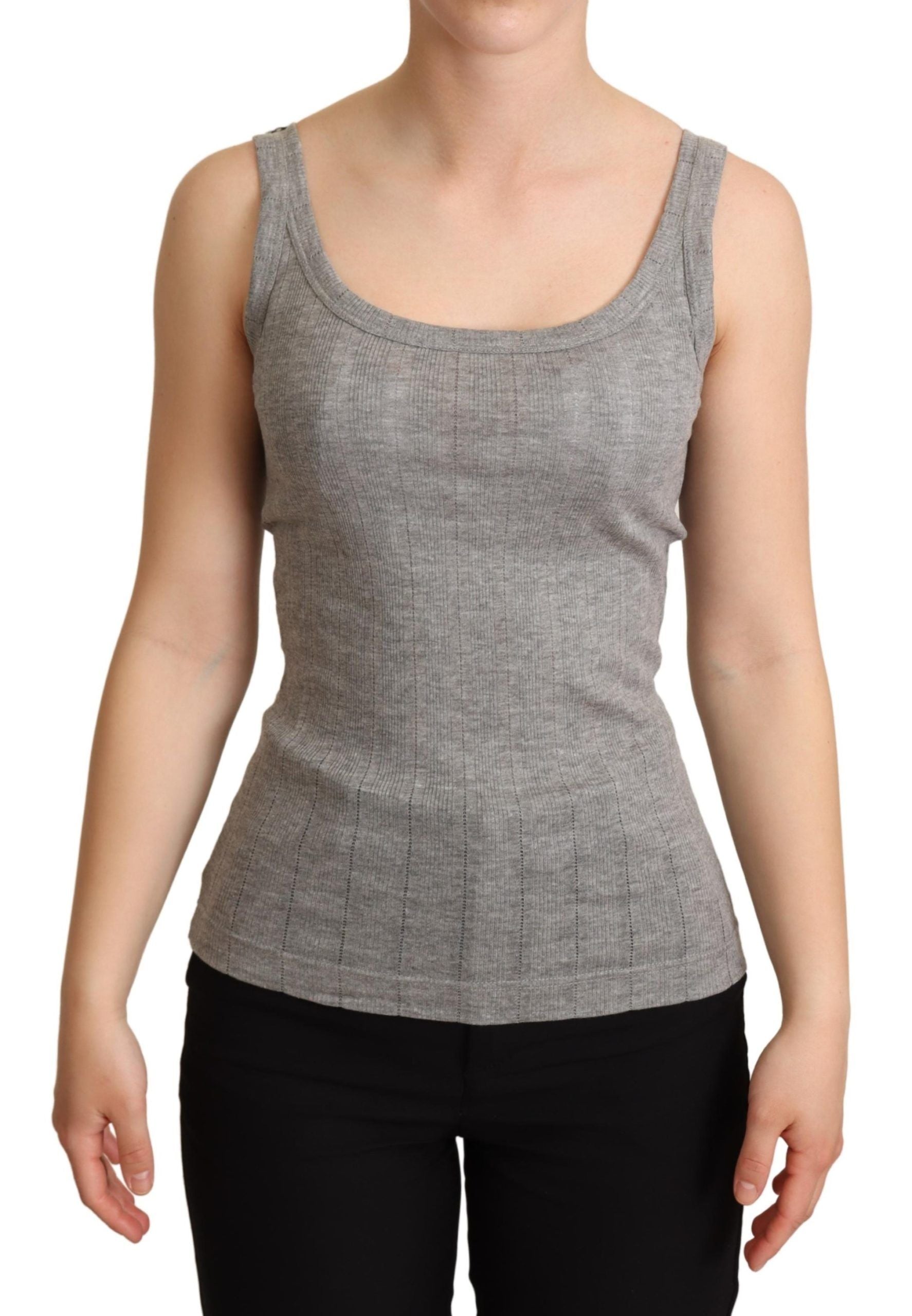 Dolce &amp; Gabbana Elegantes ärmelloses graues Tanktop