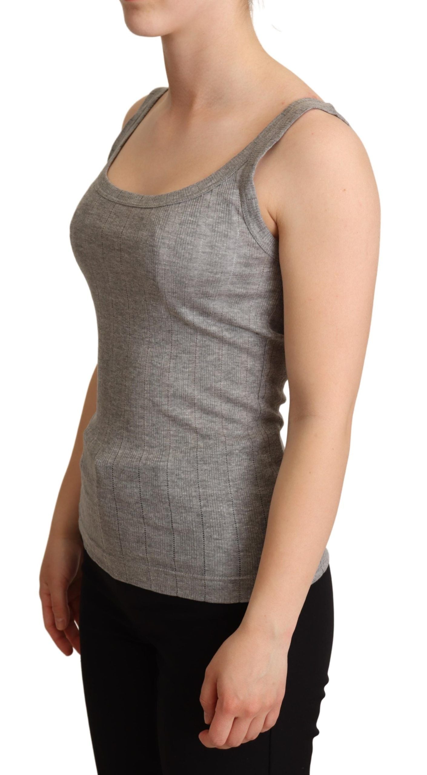 Dolce &amp; Gabbana Elegantes ärmelloses graues Tanktop