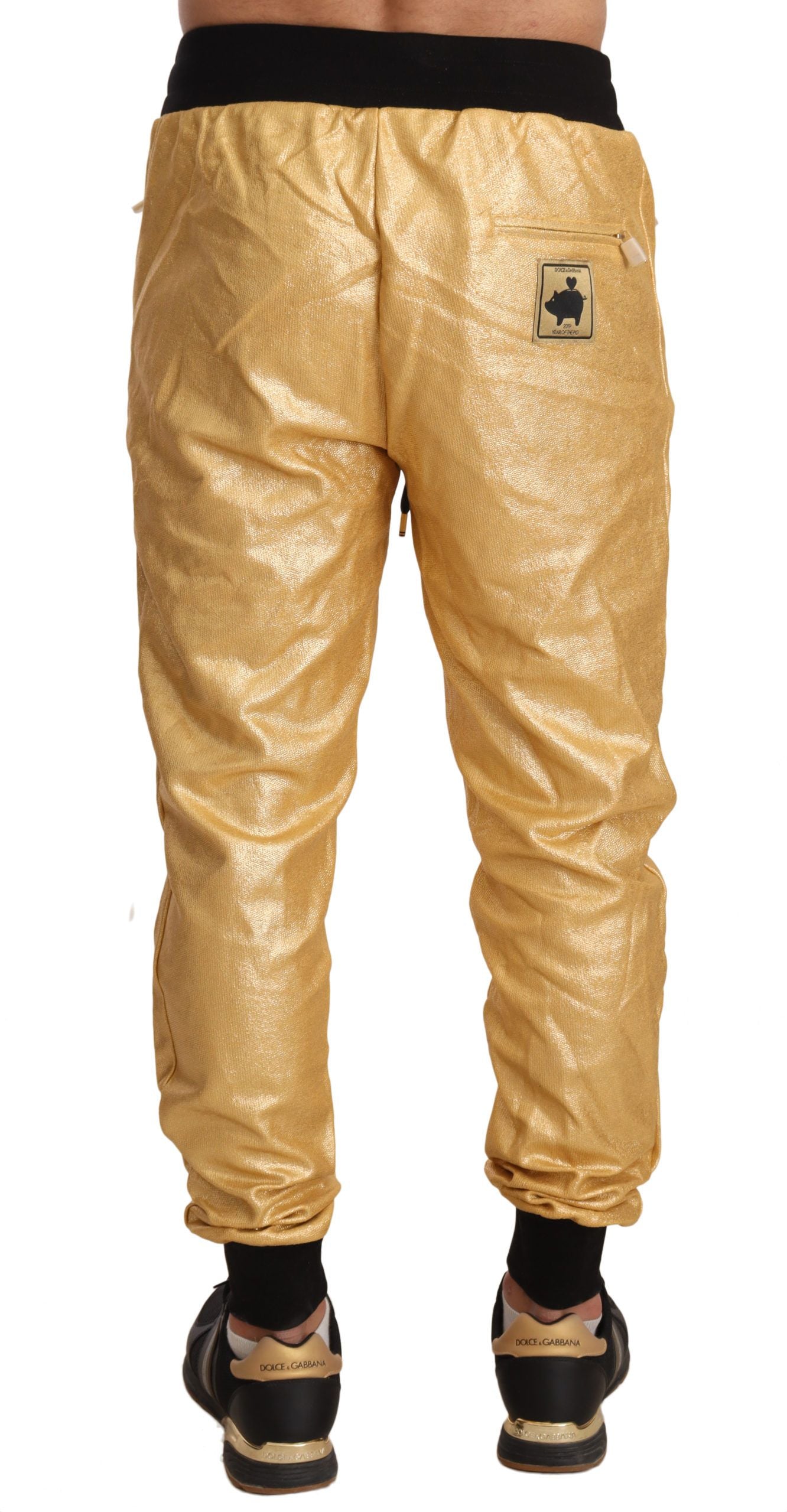Dolce &amp; Gabbana Goldene Jogginghose „Jahr des Schweins“