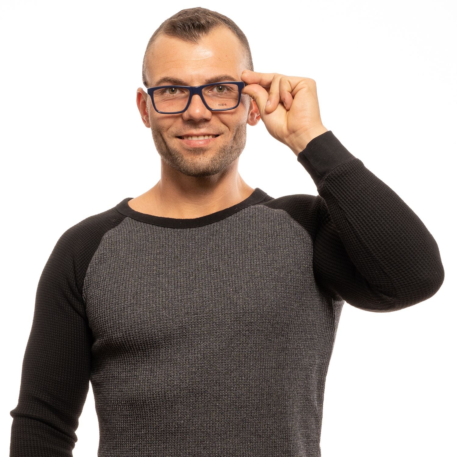 Ochelari de soare dreptunghiulari albaștri Tod's Chic pentru bărbați