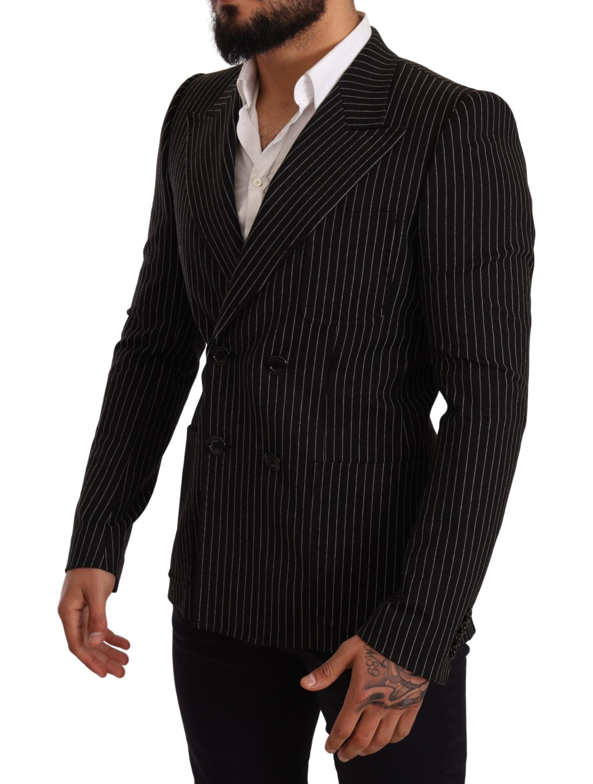 Dolce &amp; Gabbana Eleganter gestreifter Wollblazer mit Seidenfutter