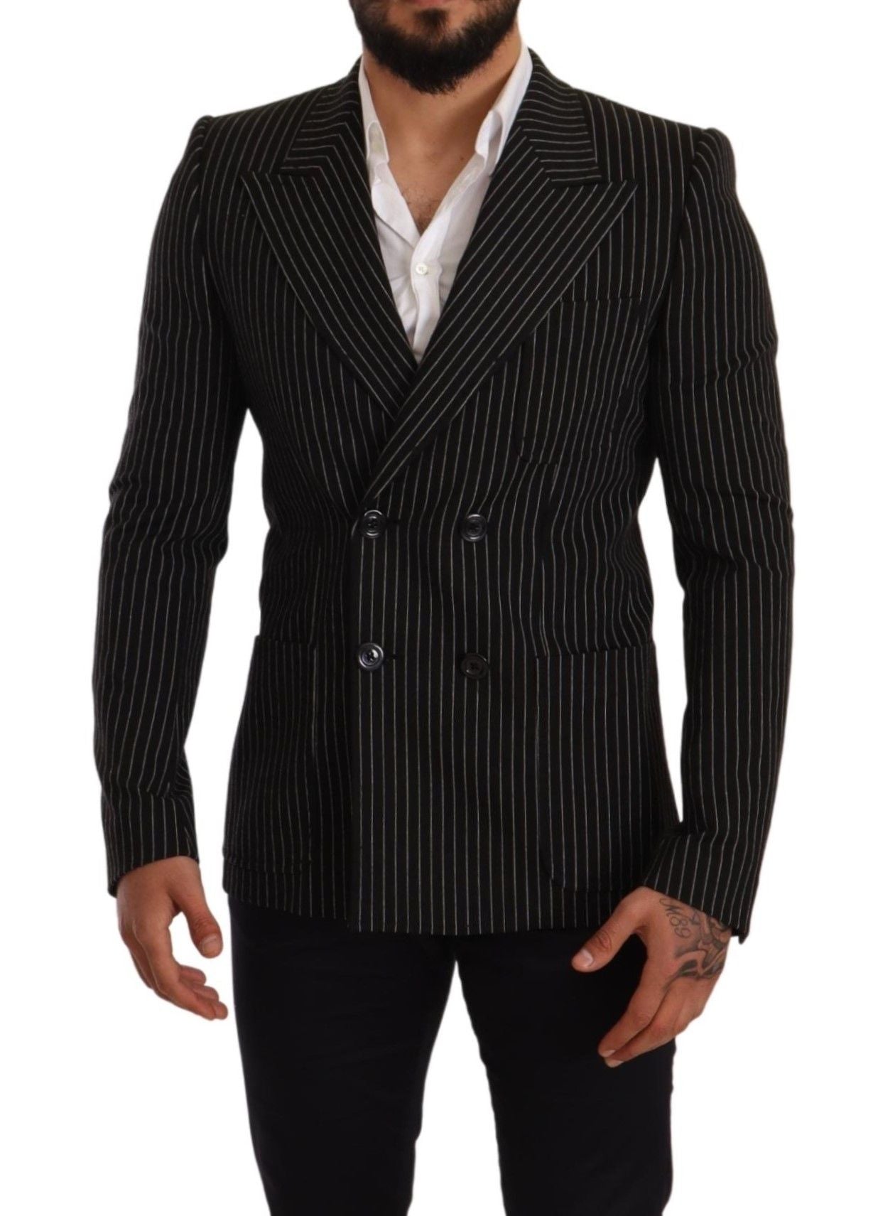 Dolce &amp; Gabbana Eleganter gestreifter Wollblazer mit Seidenfutter