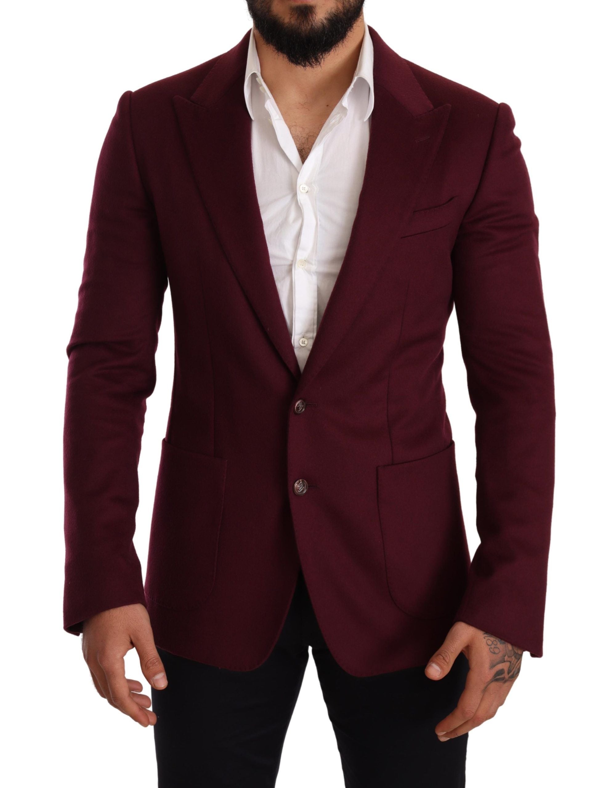 Dolce &amp; Gabbana Eleganter Kaschmirblazer in Kastanienbraun und Bordeaux
