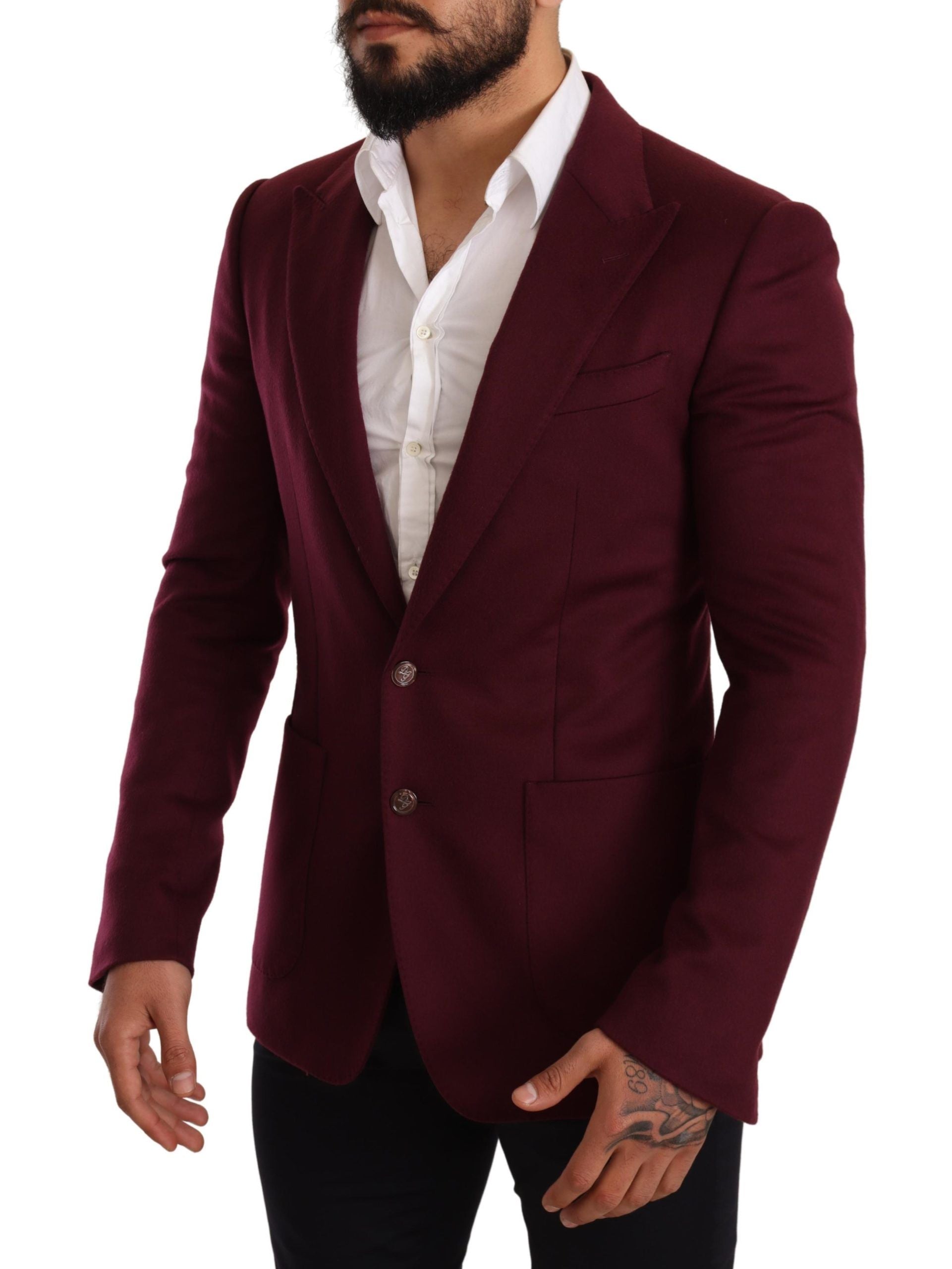 Dolce &amp; Gabbana Eleganter Kaschmirblazer in Kastanienbraun und Bordeaux