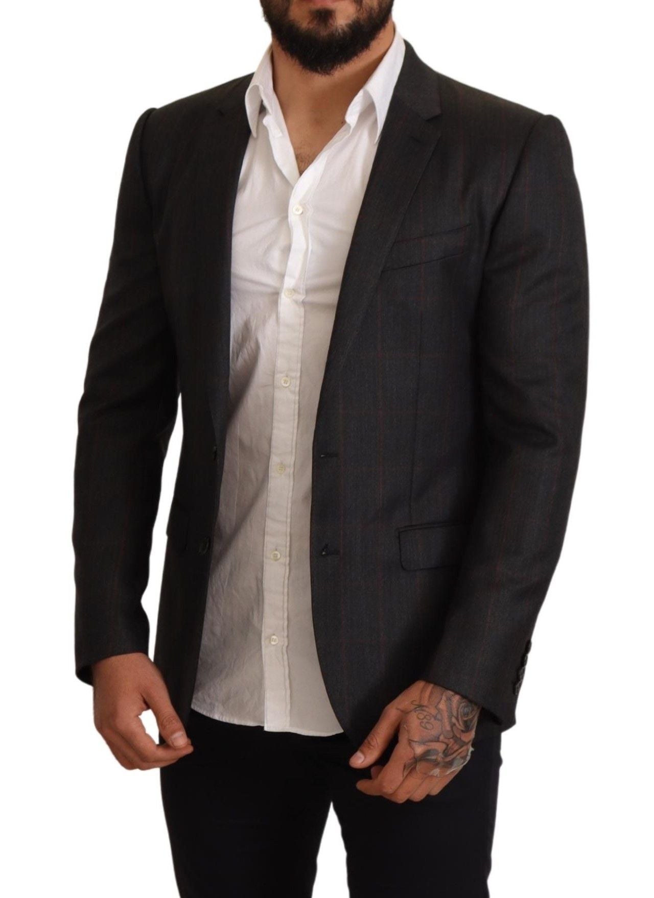 Dolce &amp; Gabbana Eleganter Martini-Blazer in Grau mit Karomuster