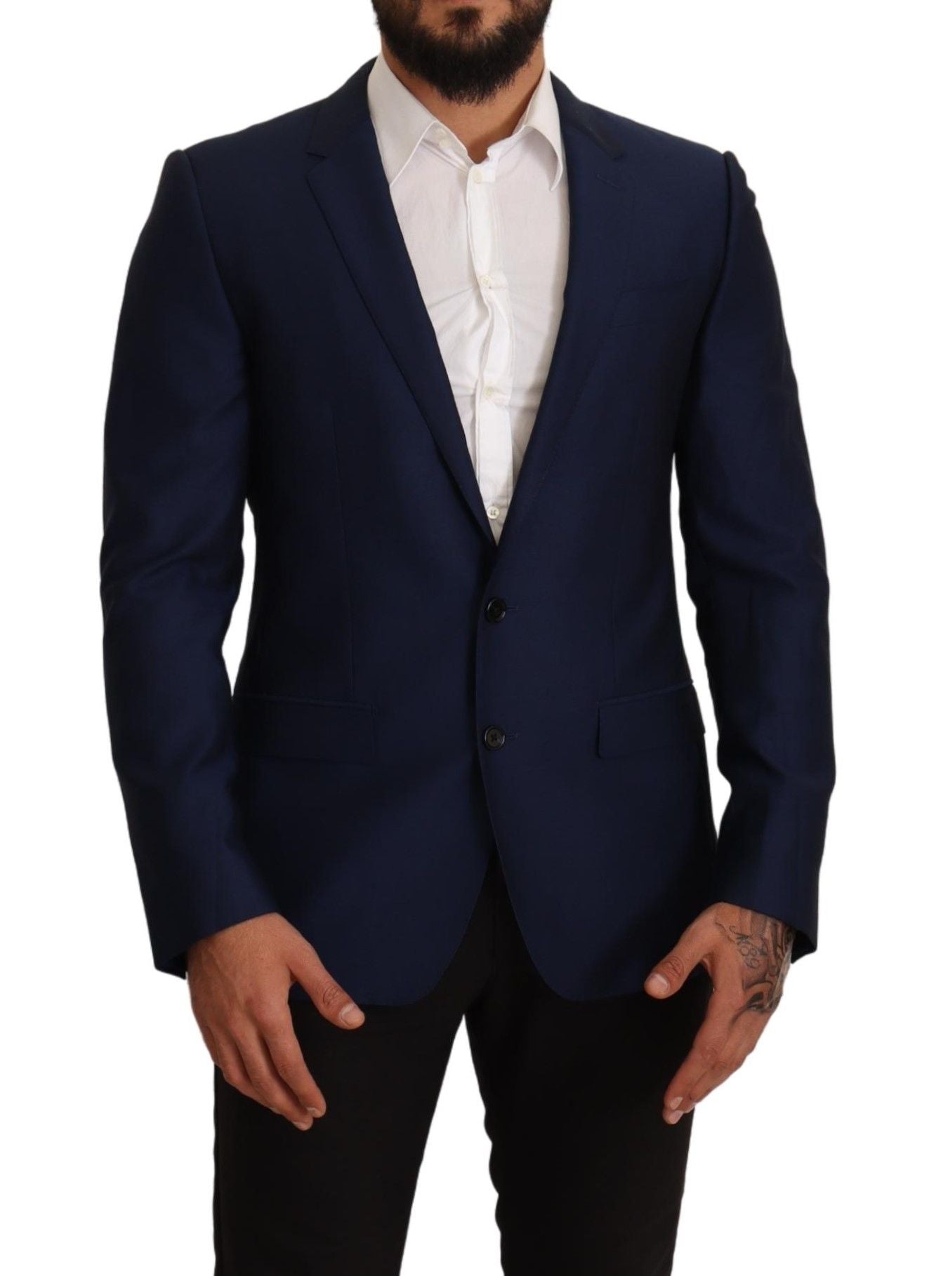 Dolce &amp; Gabbana – Marineblauer Martini-Blazer aus Schurwolle