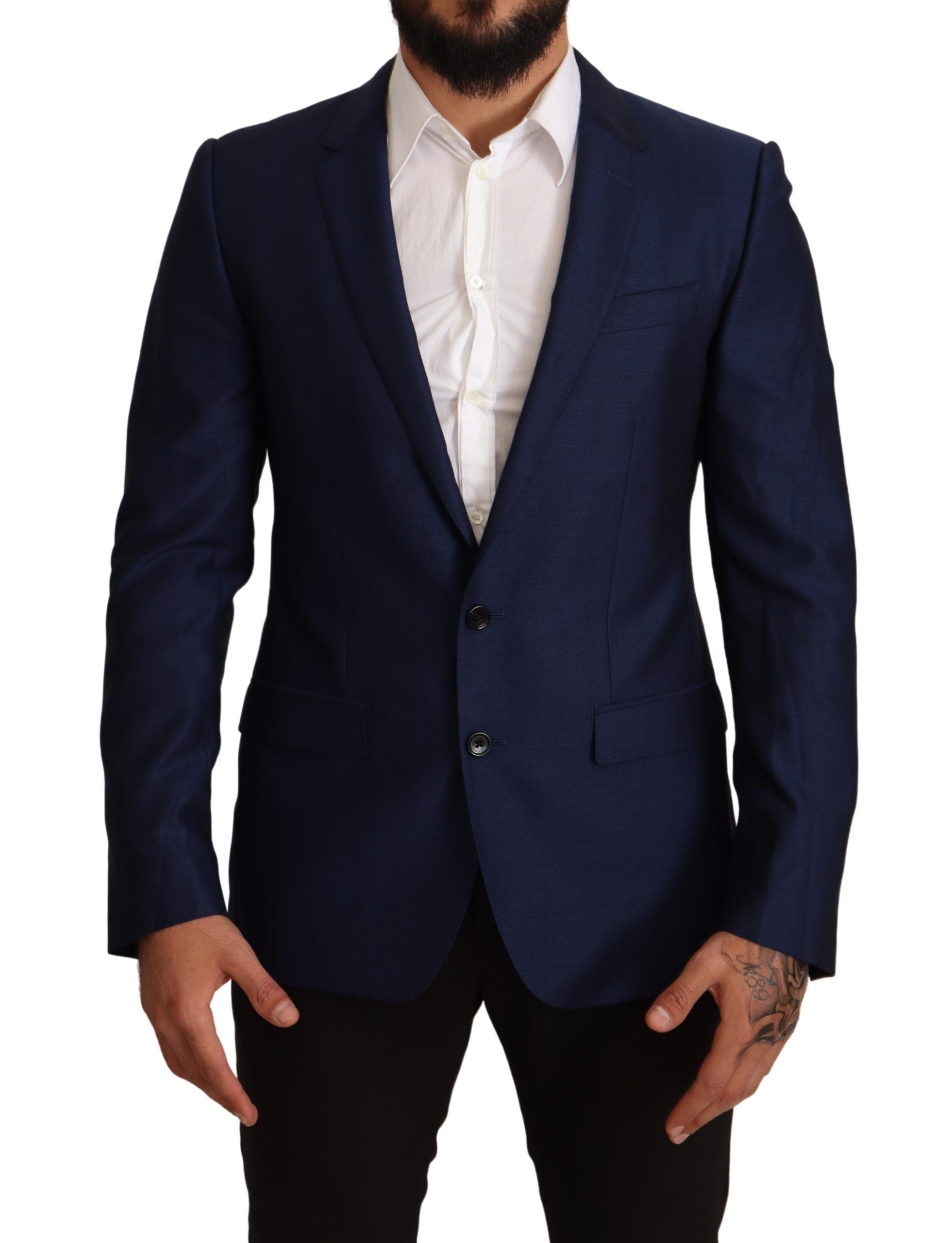 Dolce &amp; Gabbana – Marineblauer Martini-Blazer aus Schurwolle