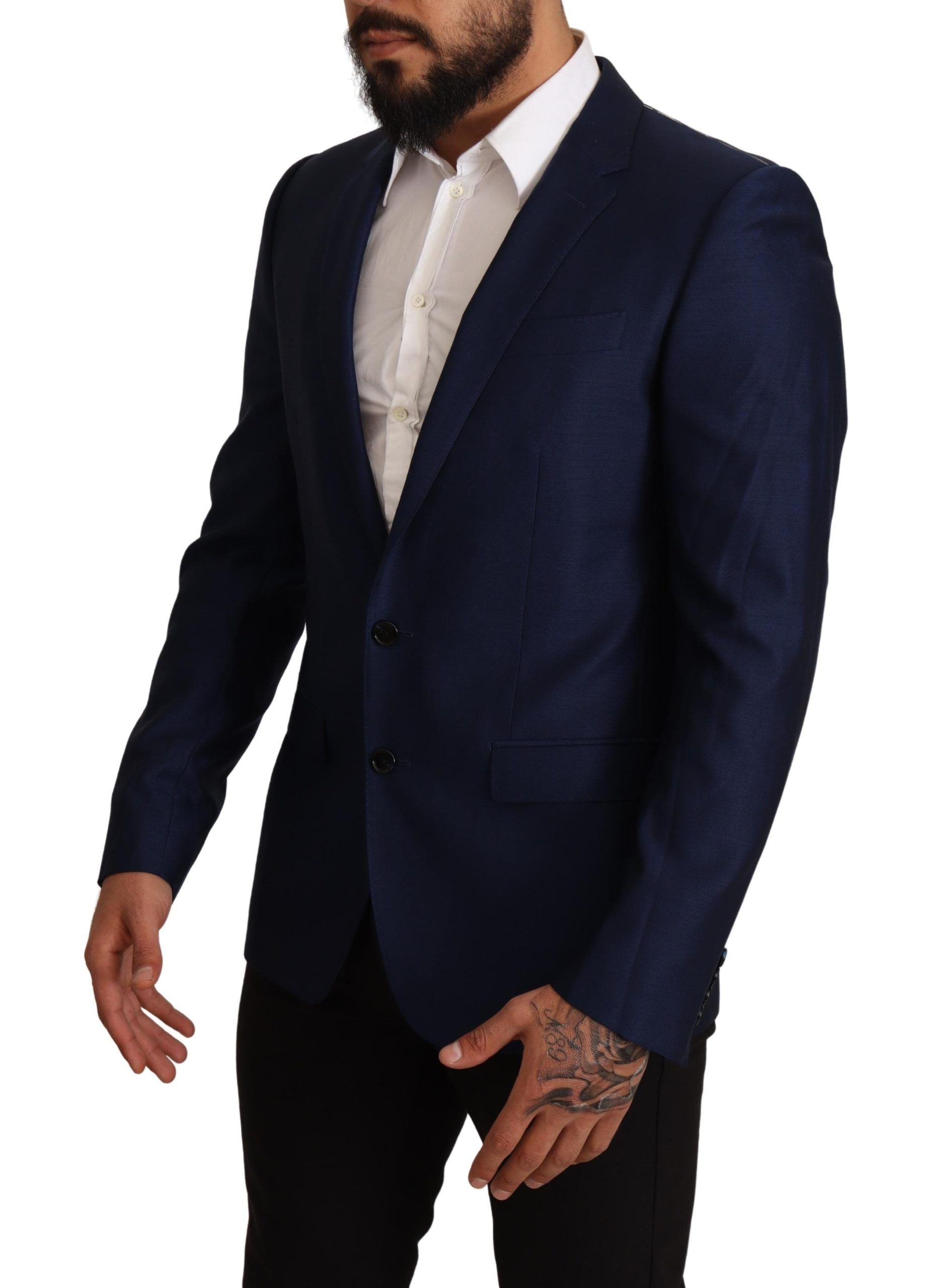 Dolce &amp; Gabbana – Marineblauer Martini-Blazer aus Schurwolle