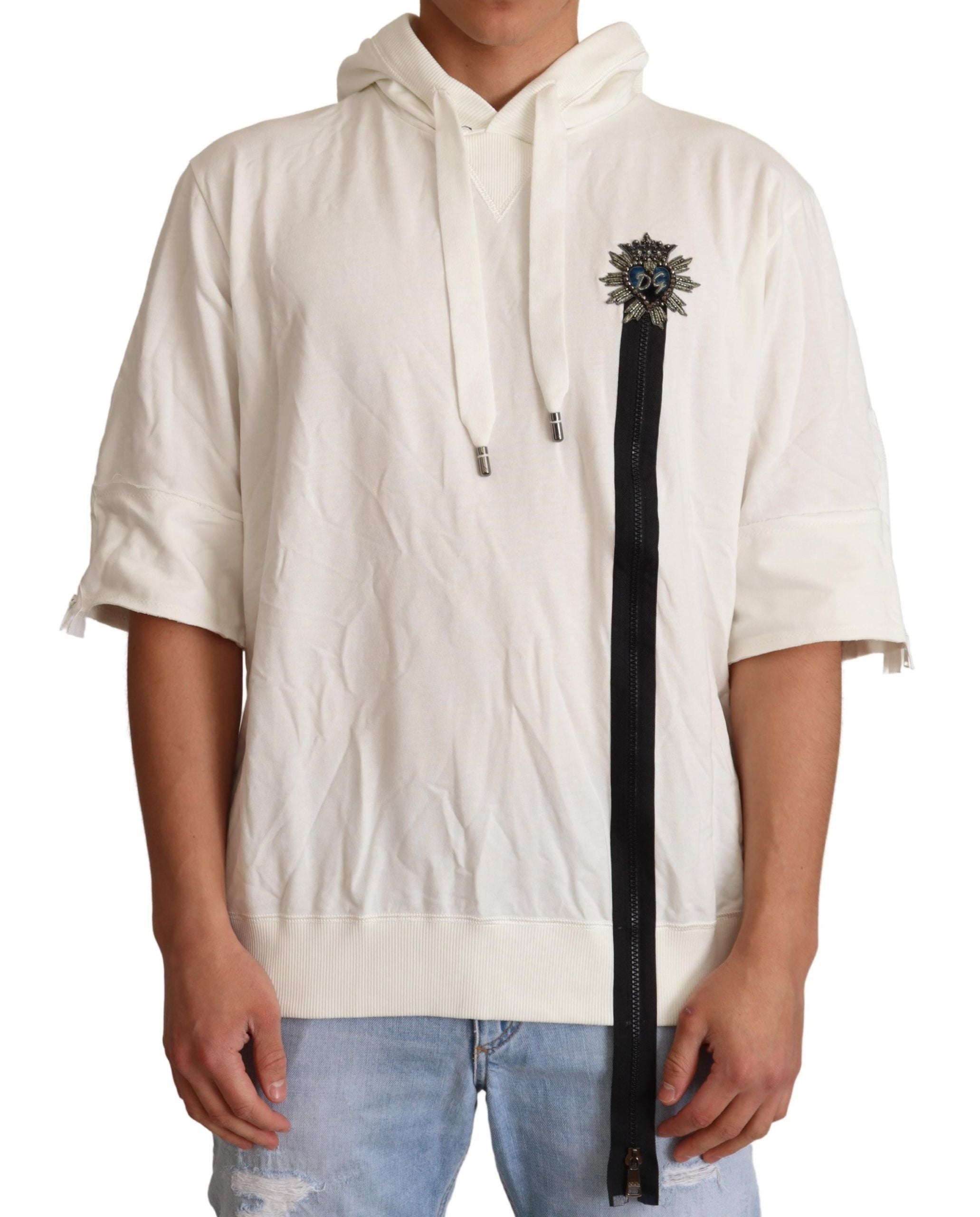 Pulover cu glugă din bumbac rafinat Off-White Dolce &amp; Gabbana