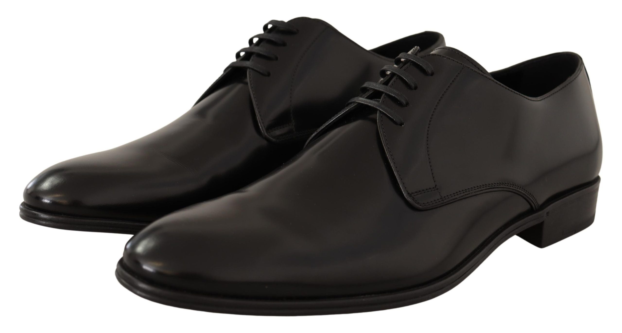 Dolce &amp; Gabbana Elegante Derby-Schuhe aus schwarzem Leder
